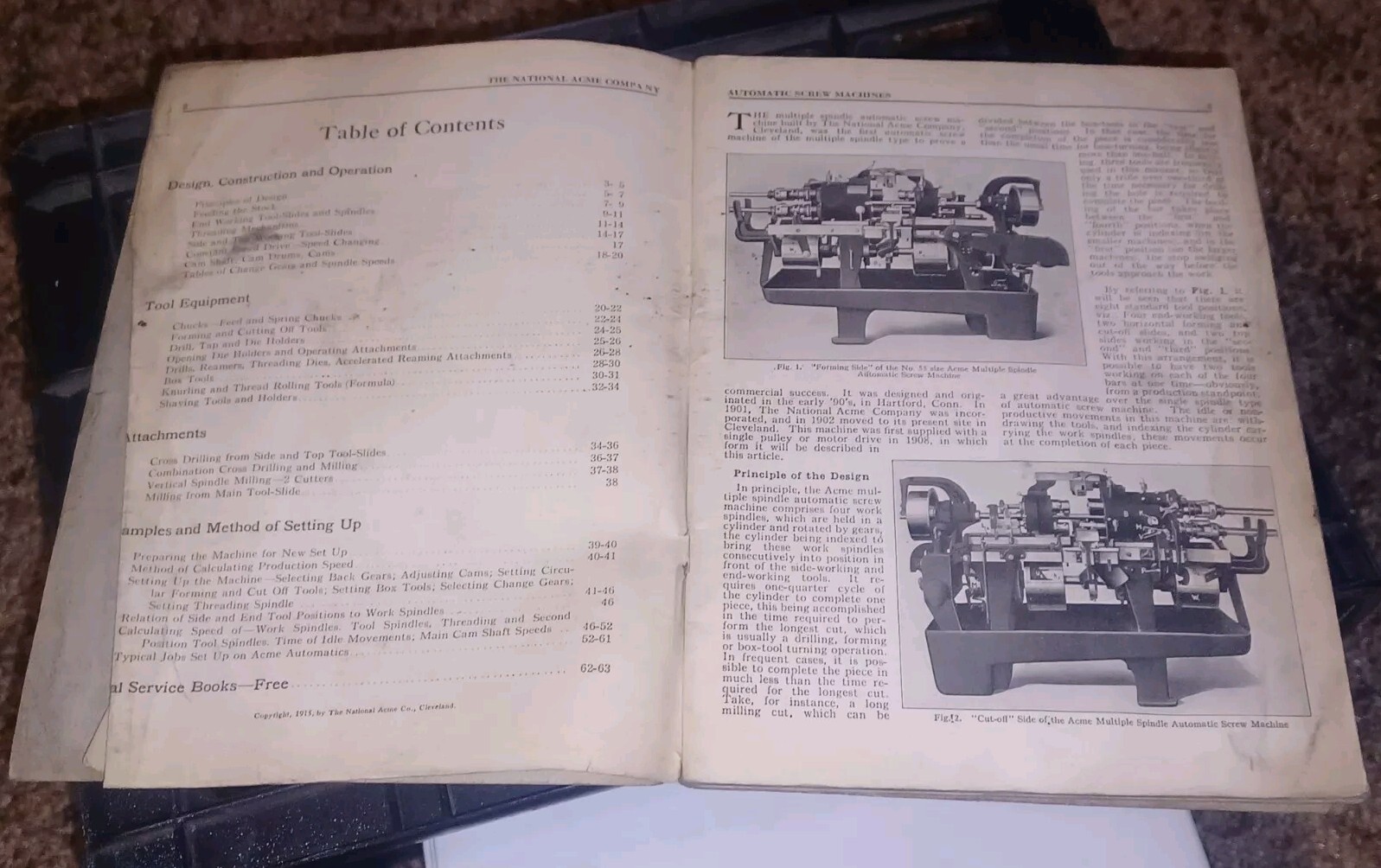 1912-1913 NAMCO National Acme Co AUTOMATIC MULTIPLE SPINDLE SCREW MACHINES BOOK