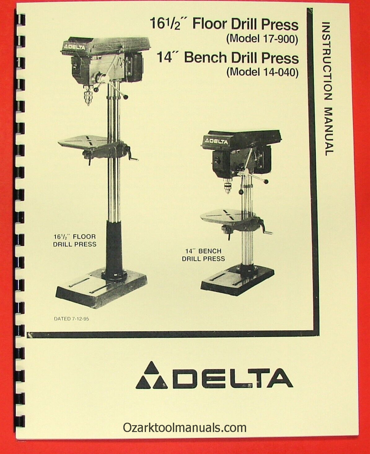 DELTA -Rockwell 17-900, 14-040 16.5″ Drill Press Operator’s & Parts Manual 0202