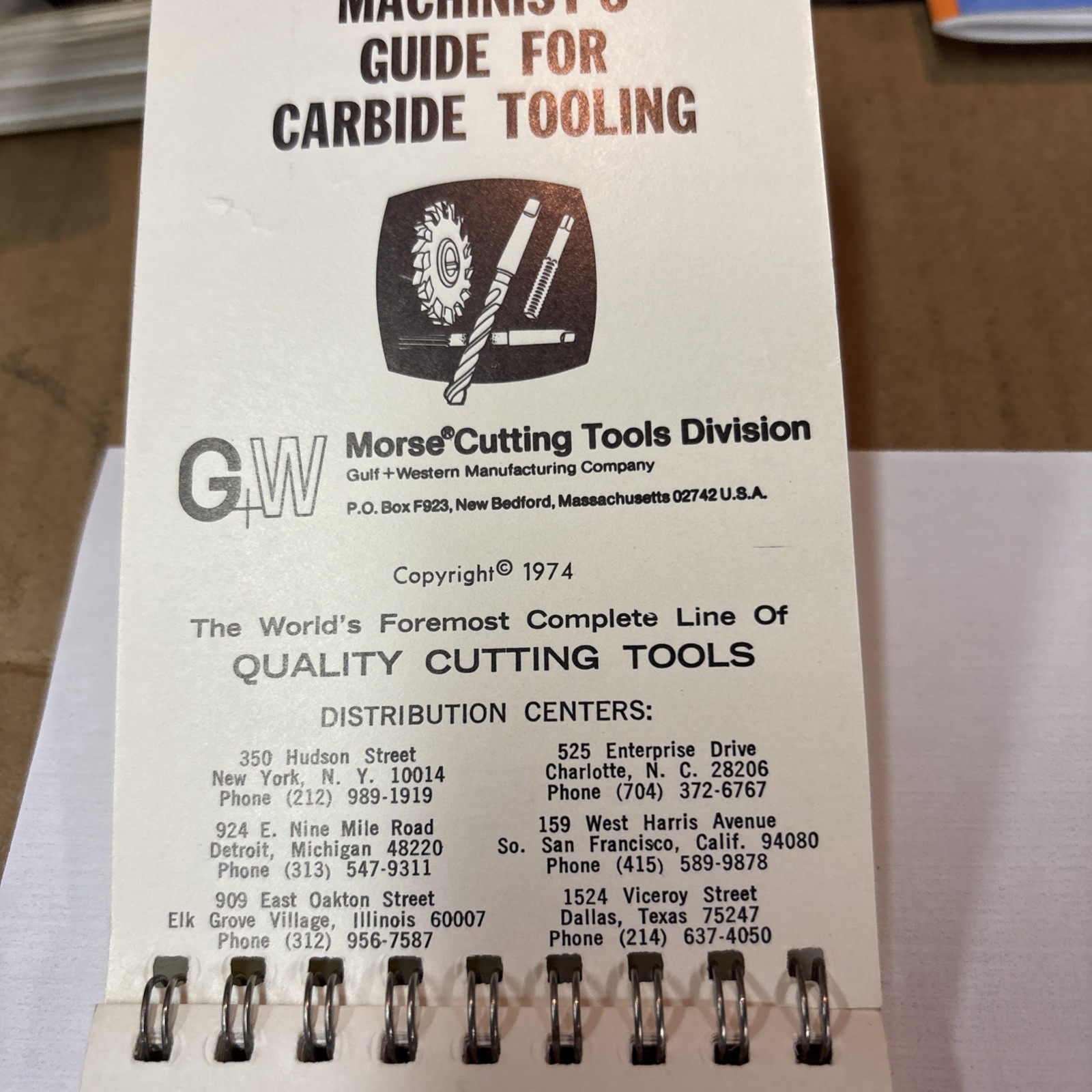 Morse MACHINIST’S GUIDE FOR CARBIDE TOOLING Morse Cutting Tools Division 1974