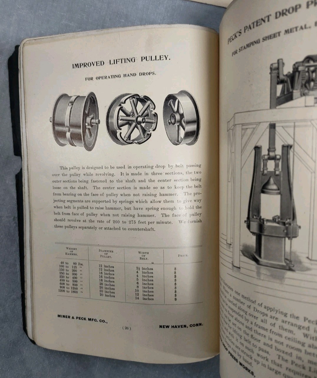 Miner & Peck Mfg Co Drop Lifter Presses Antique Catalog Brochures Advertising CT