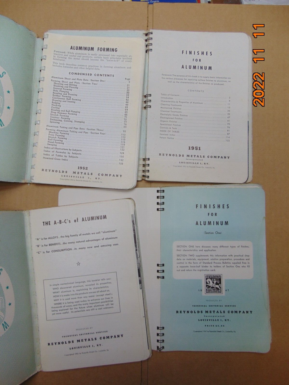 LOT OF 4 REYNOLDS METAL COMPANY Aluminum Manuals Books From 1950’s Vintage