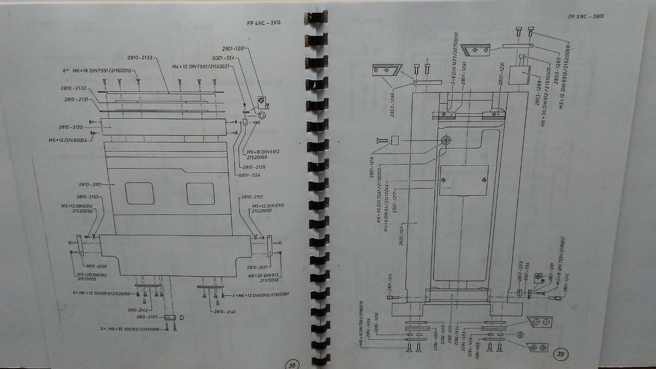 Deckel FP3NC/FP4NC Milling Machine Spare Parts Manual