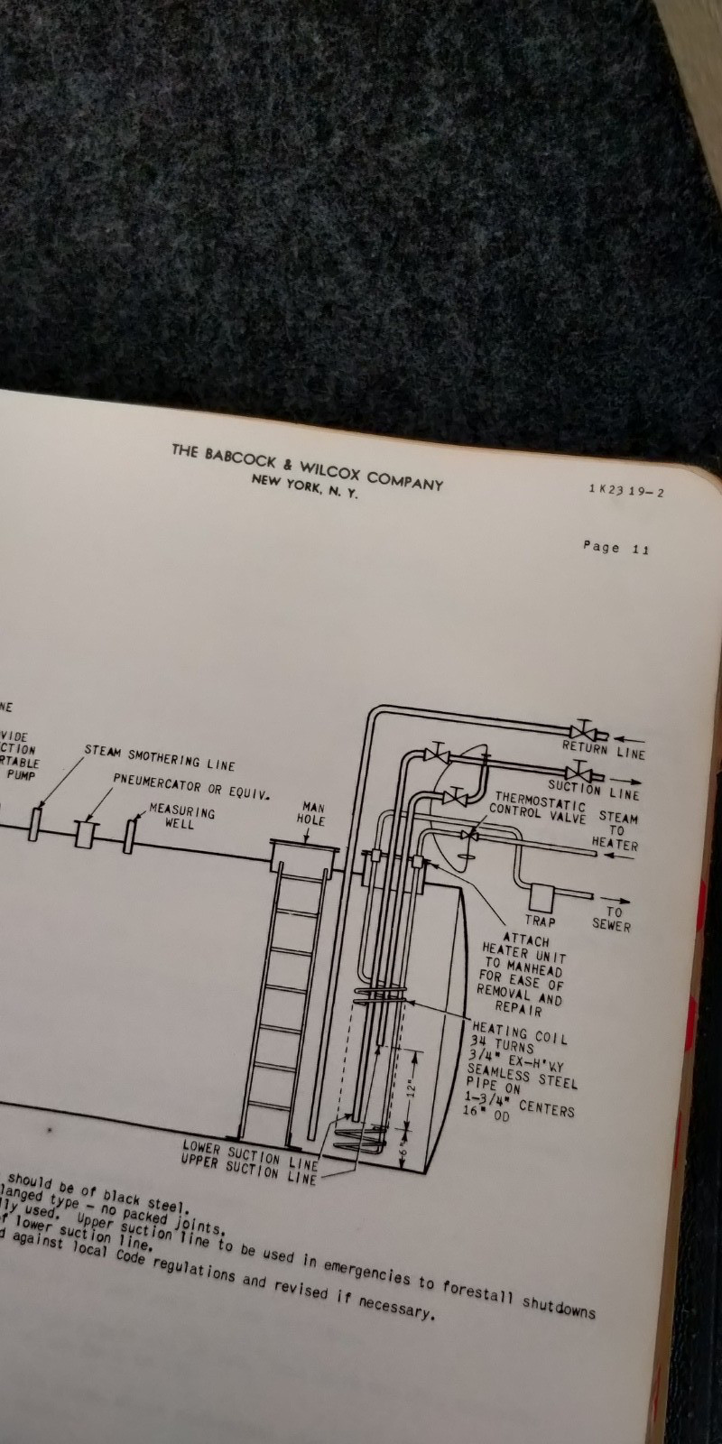 1957 Babcock & Wilcox OPERATING INSTRUCTIONS parts lists PATTON STATE HOSPITAL