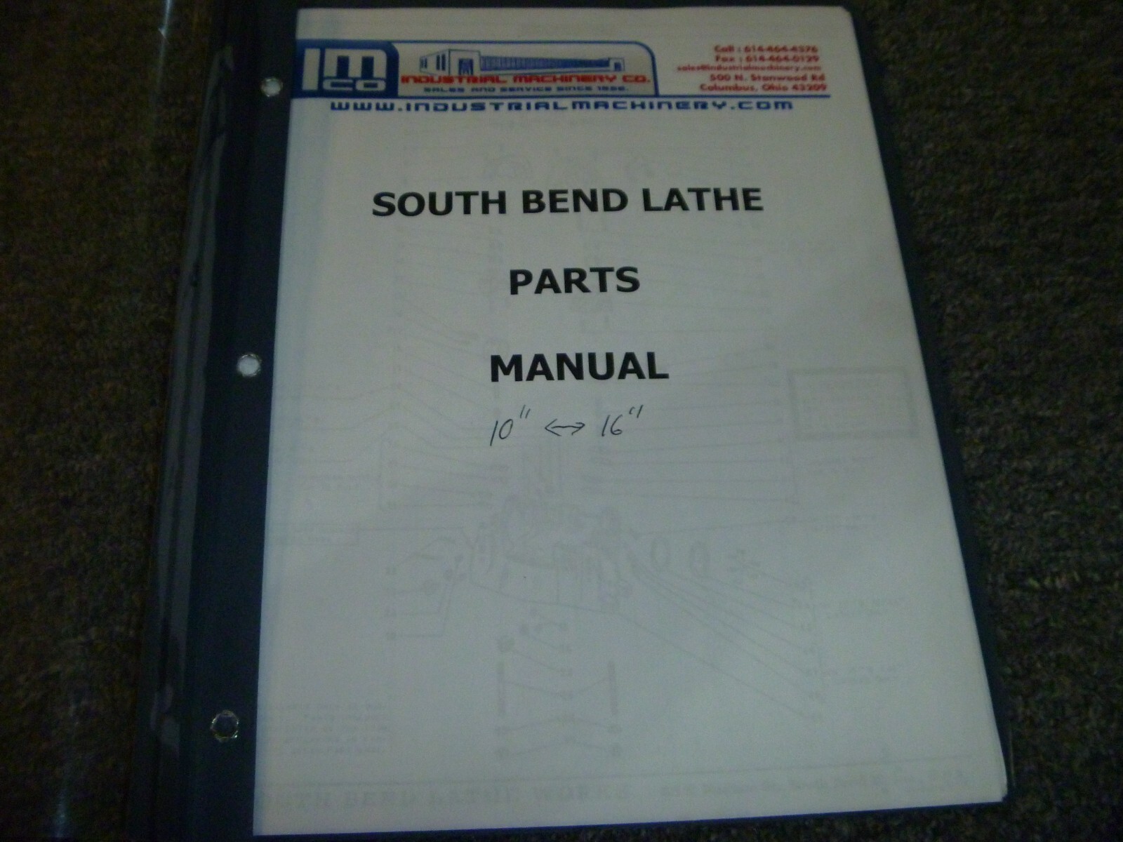 South Bend 10″ & 16″ Lathe Parts Catalog Book List Manual xz