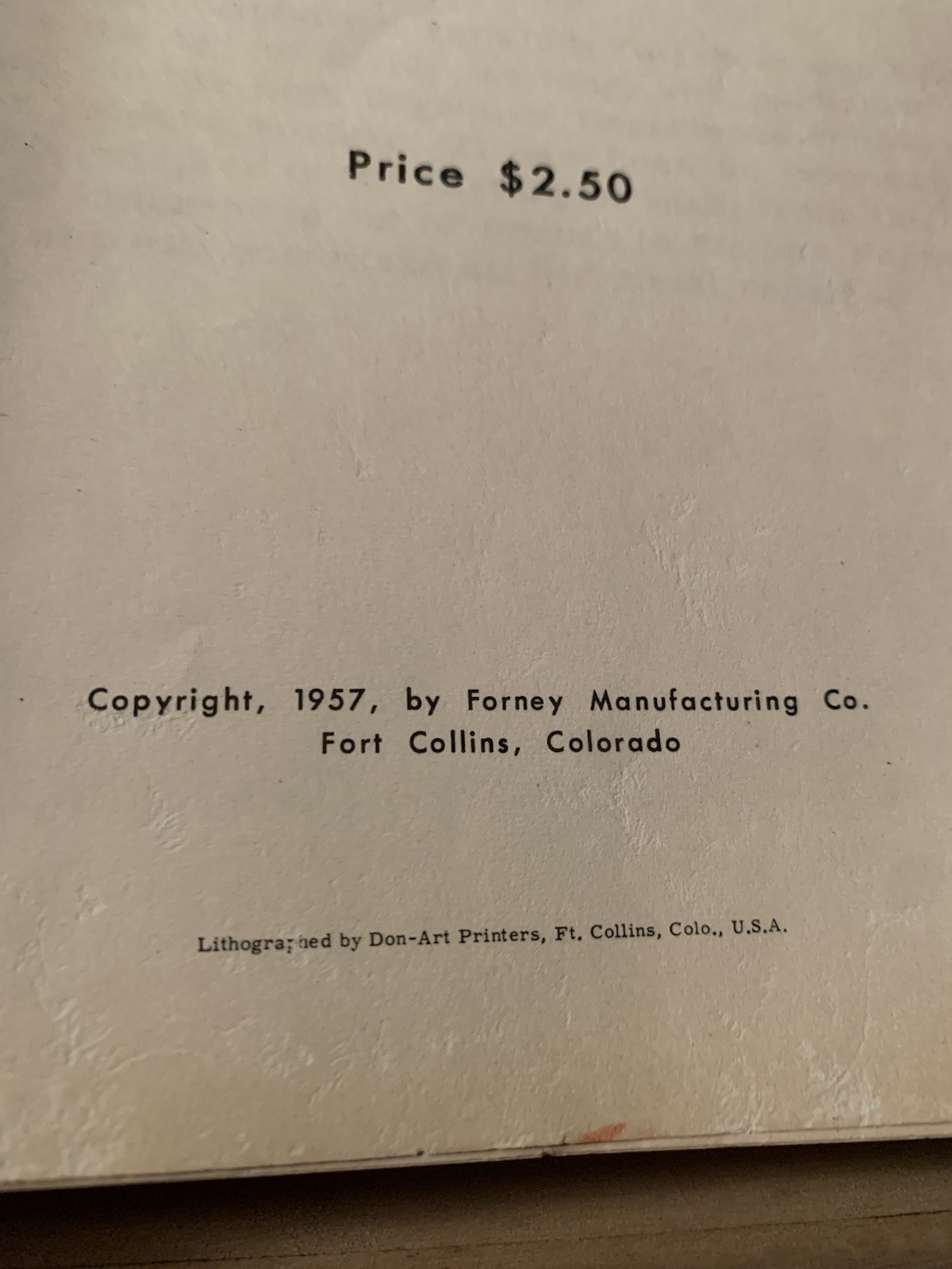 Forney Arc Welding Manual 1957 By Forney Manufacturing Co, Fort Collins, CO