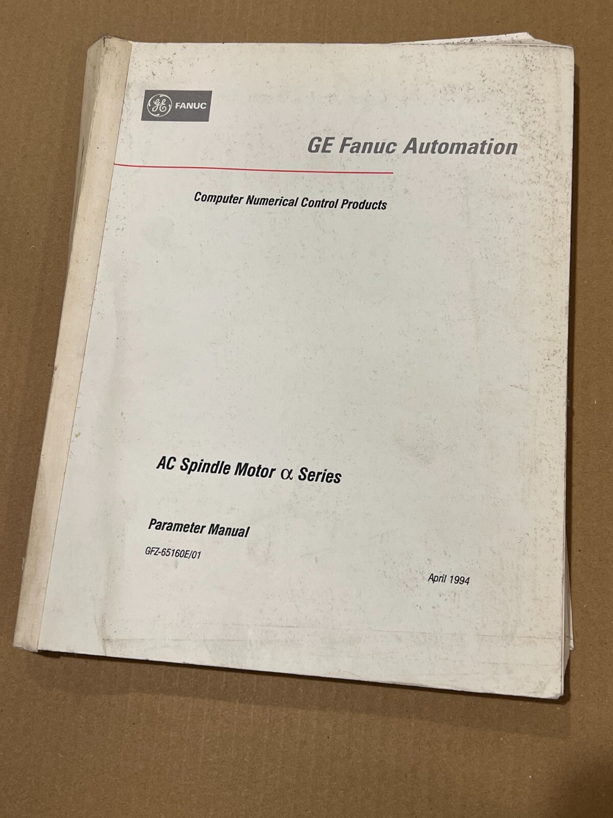 GE Fanuc Automation AC Alpha Spindle Motor Parameter Manual GFZ-65160E/01