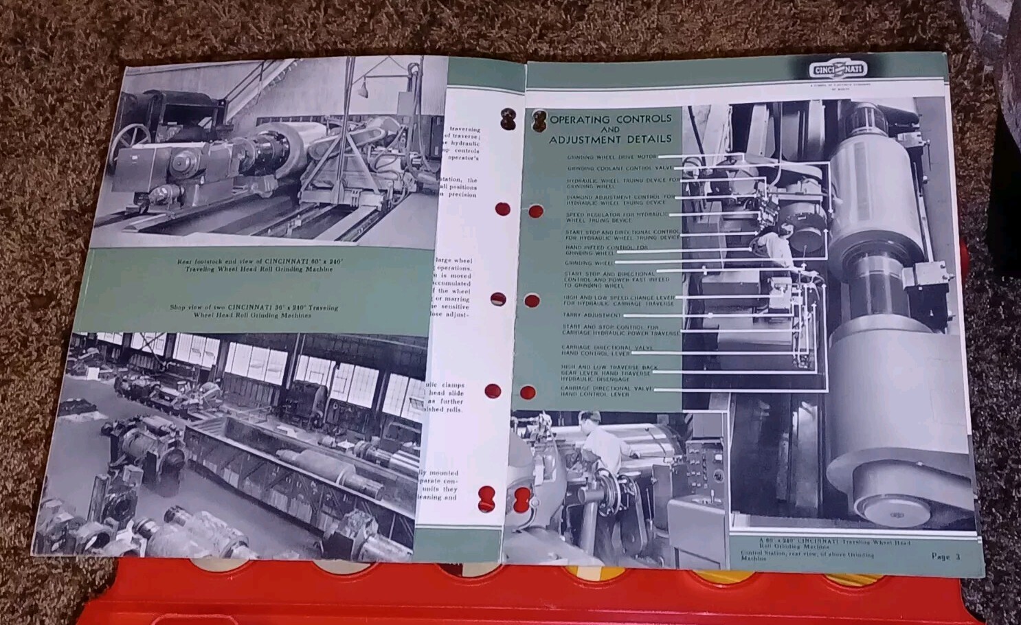 CINCINNATI 36 44 50 60″ ROLL GRINDING MACHINES SALES CATALOG BOOK FLYER G-427