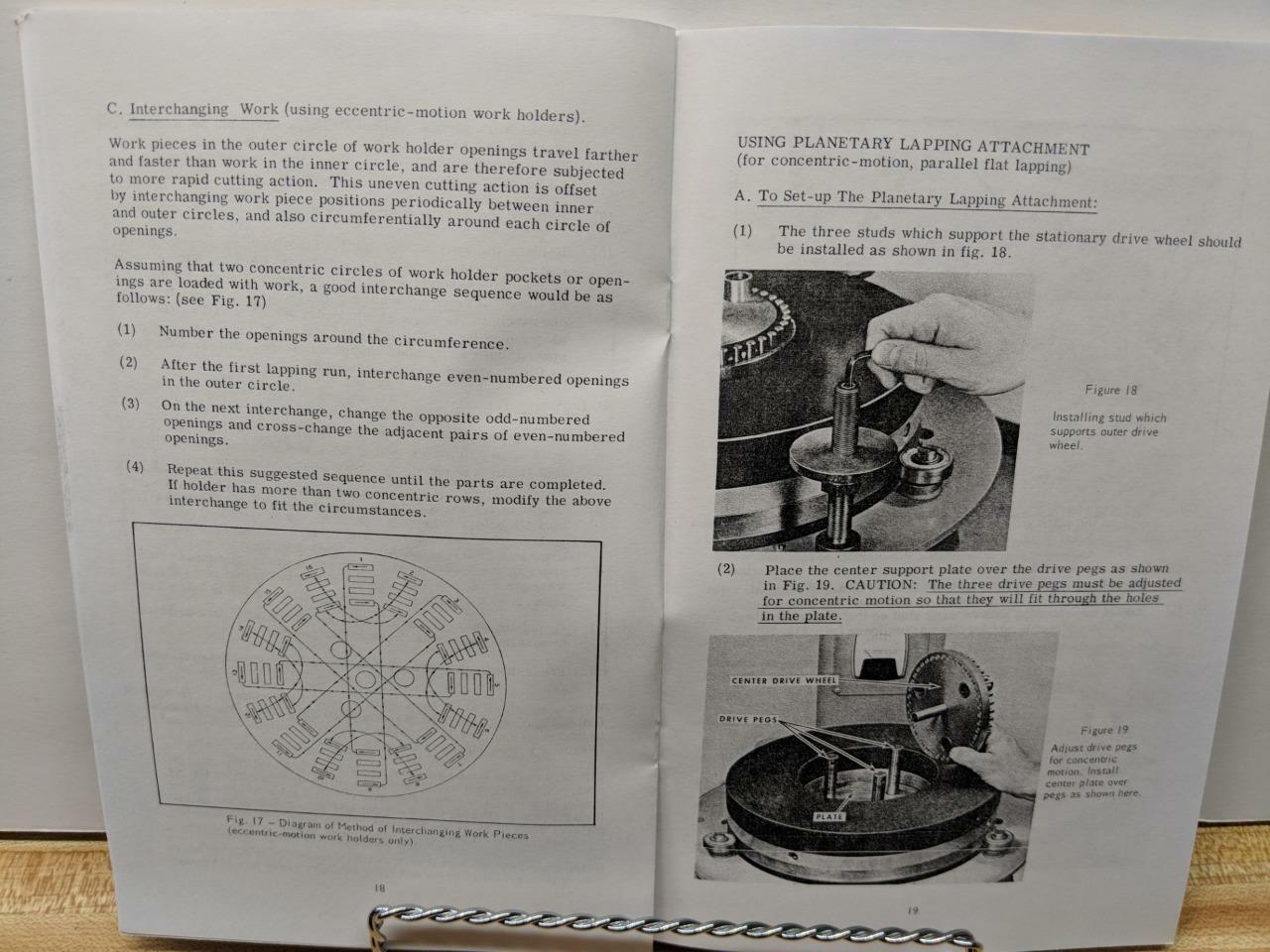 DoAll CM-16 Lapping Machine Handbook Instruction Manual