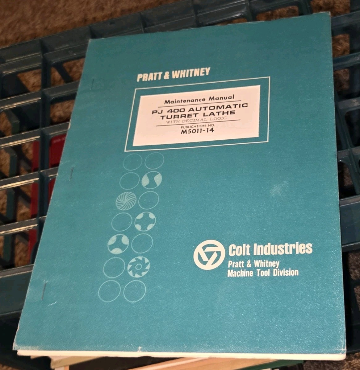 VTG Colt Pratt Whitney Maintenance Manual PJ 400 Turret Lathe M5011-14 Tool Book