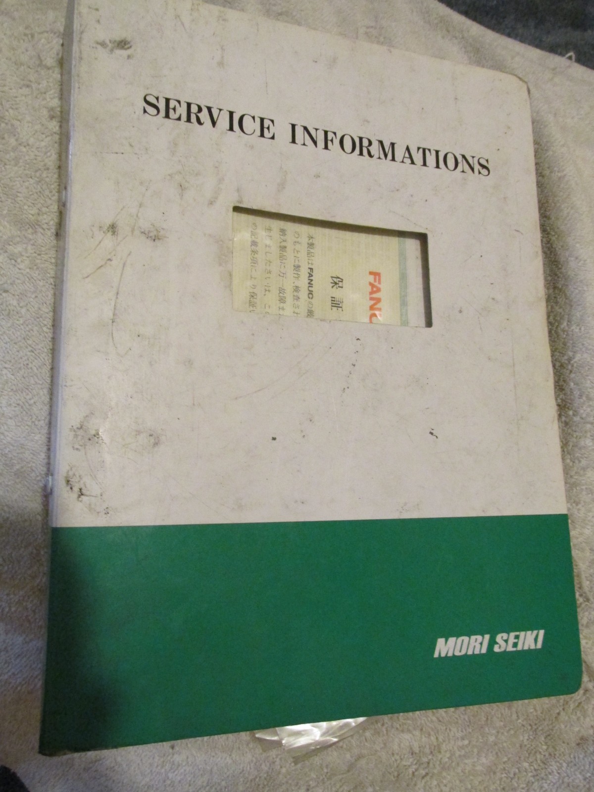 Mori Seiki NH5000 CNC Machining Center Parameter Table Diagrams Manual BINDER