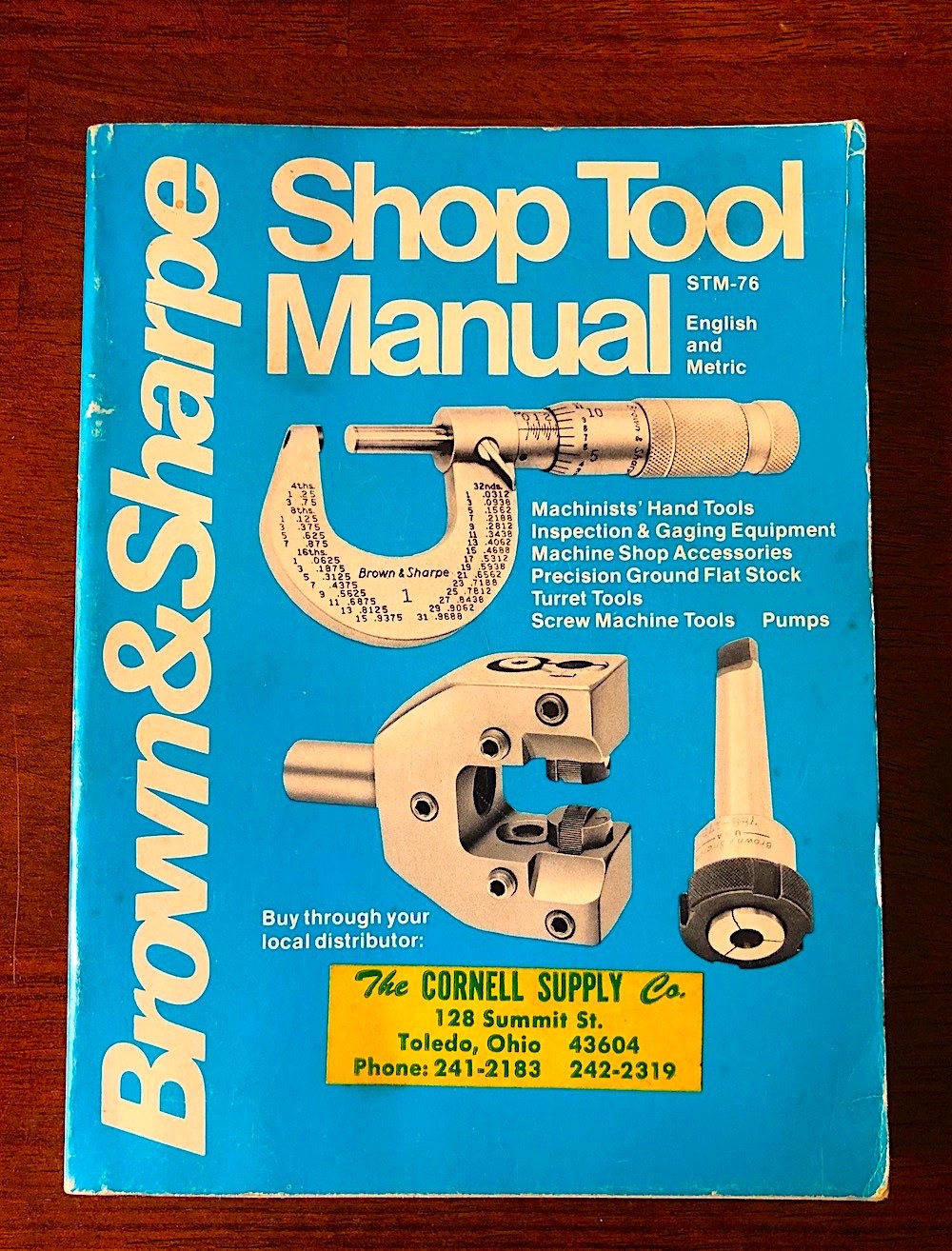Vintage (1965) Brown & Sharpe Shop Tool Manual STM-76 English & Metric