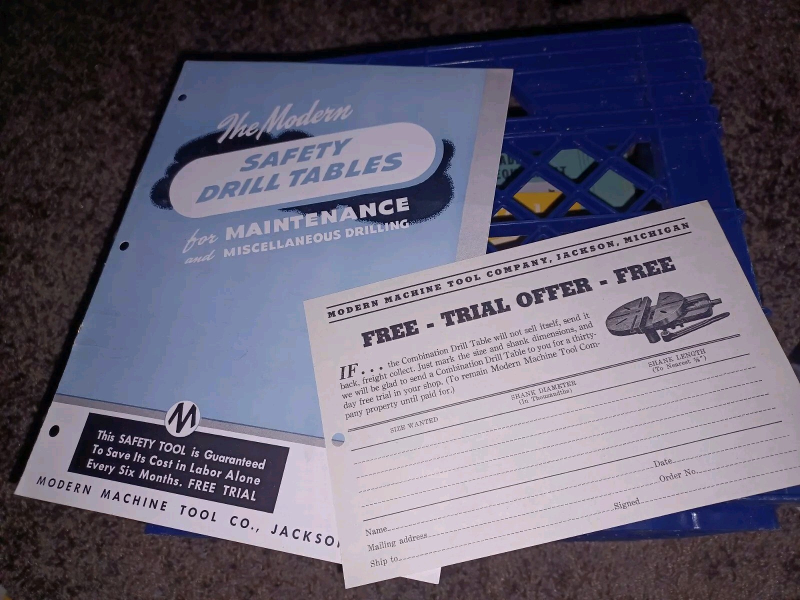 THE MODERN MACHINE TOOL COMPANY JACKSON MICHIGAN SAFETY DRILL TABLES CATALOG