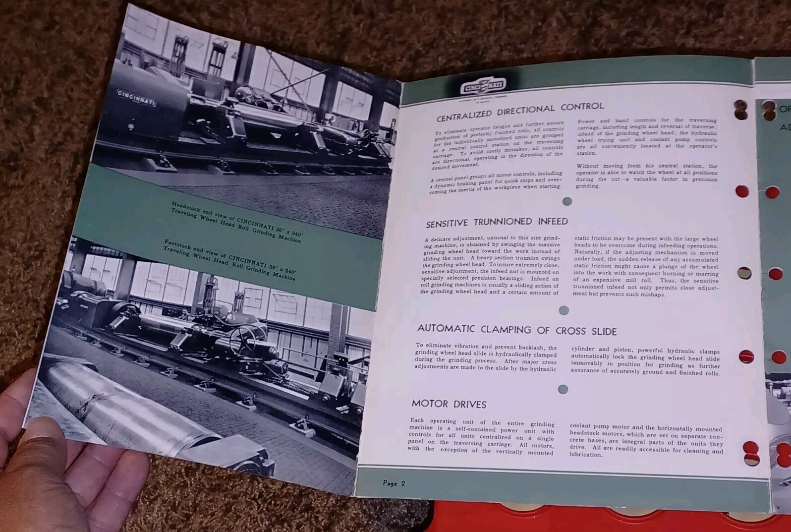 CINCINNATI 36 44 50 60″ ROLL GRINDING MACHINES SALES CATALOG BOOK FLYER G-427
