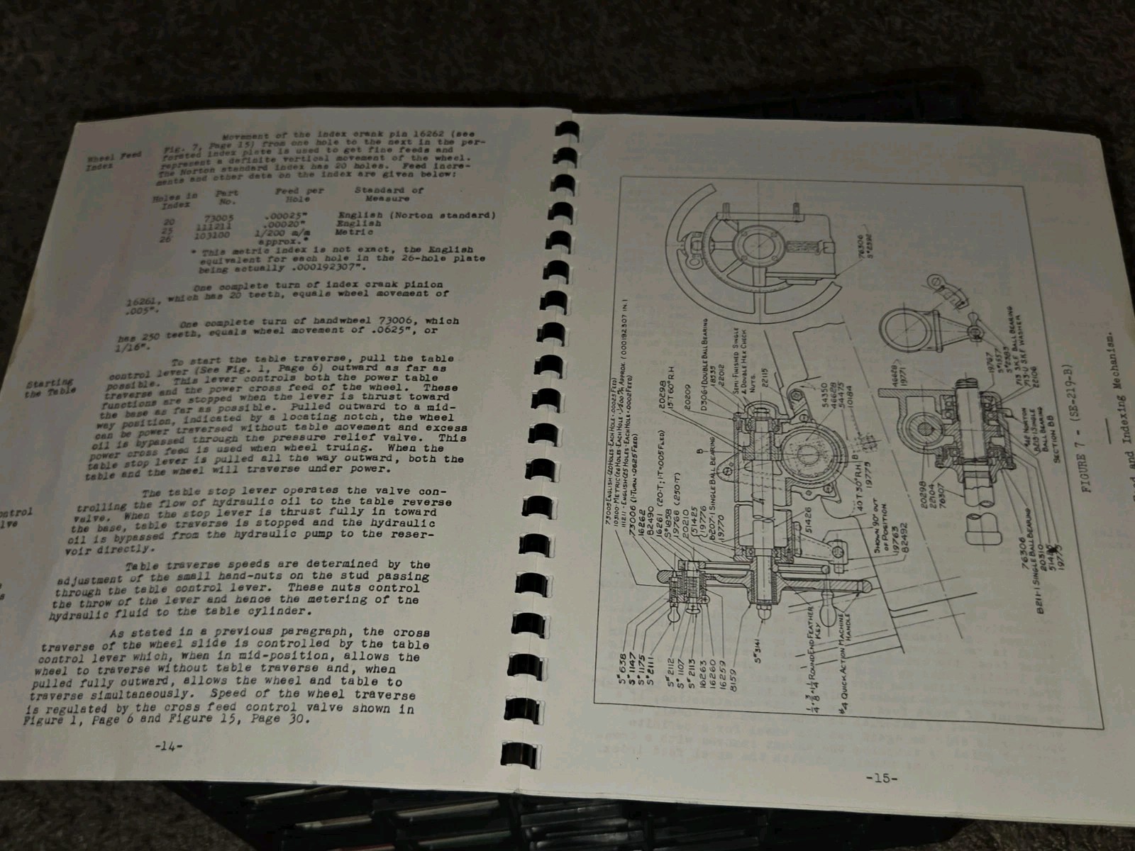 NORTON INSTRUCTION OPERATOR PART MANUAL Hydra SURFACE GRINDER 10″ Warner Swasey