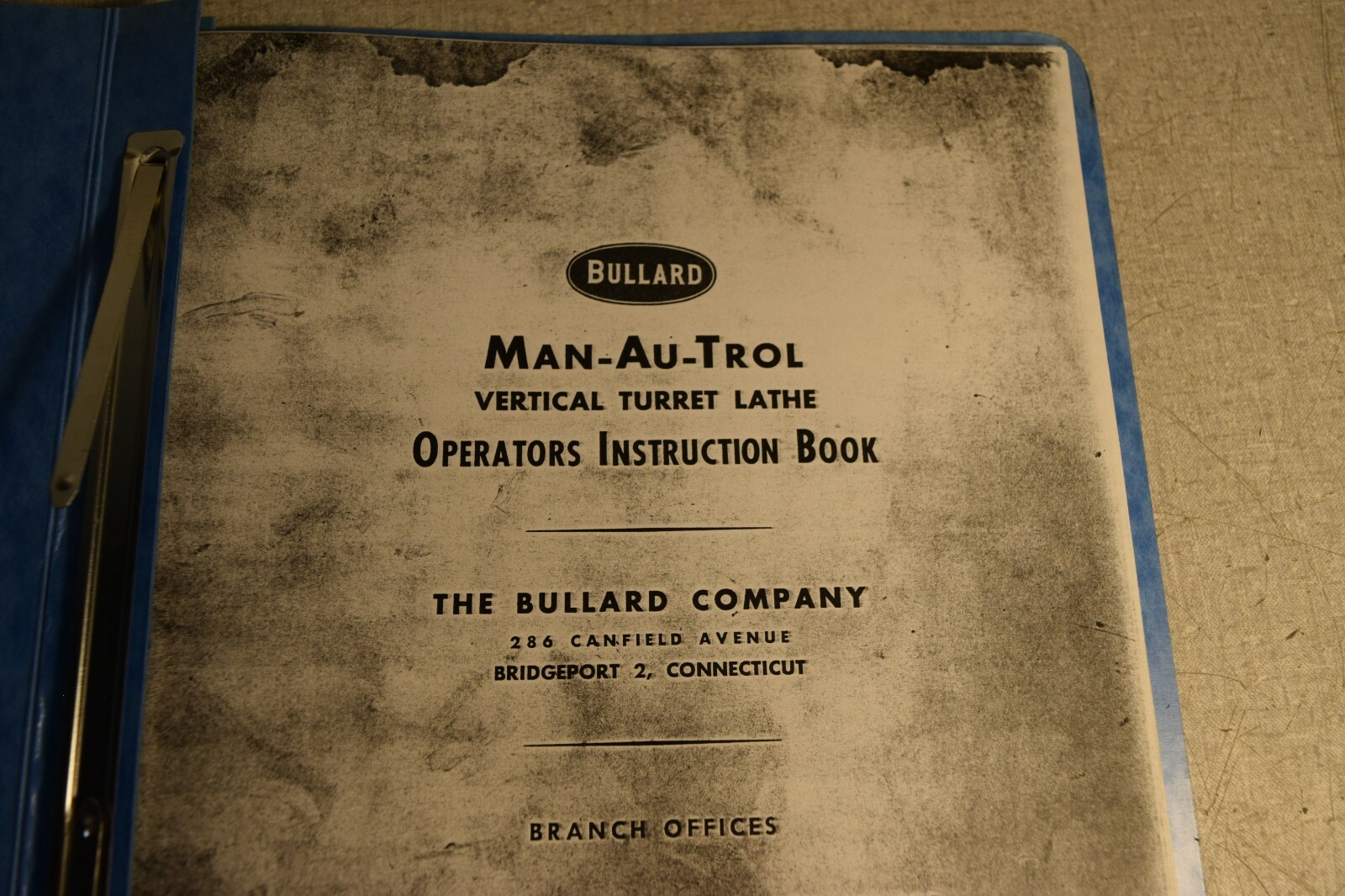 Bullard MAN-AU-TROL VTL Vertical Turret Lathe Operators Manual