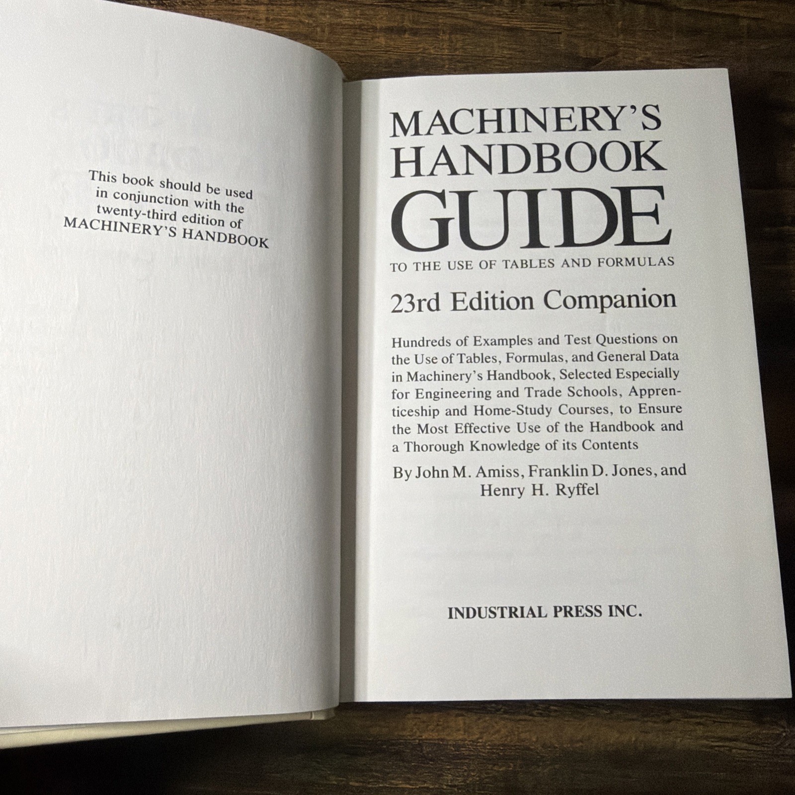 Machinery’s Handbook Guide 23 Revised Edition 0-8311-1201-8 Good Used Condition