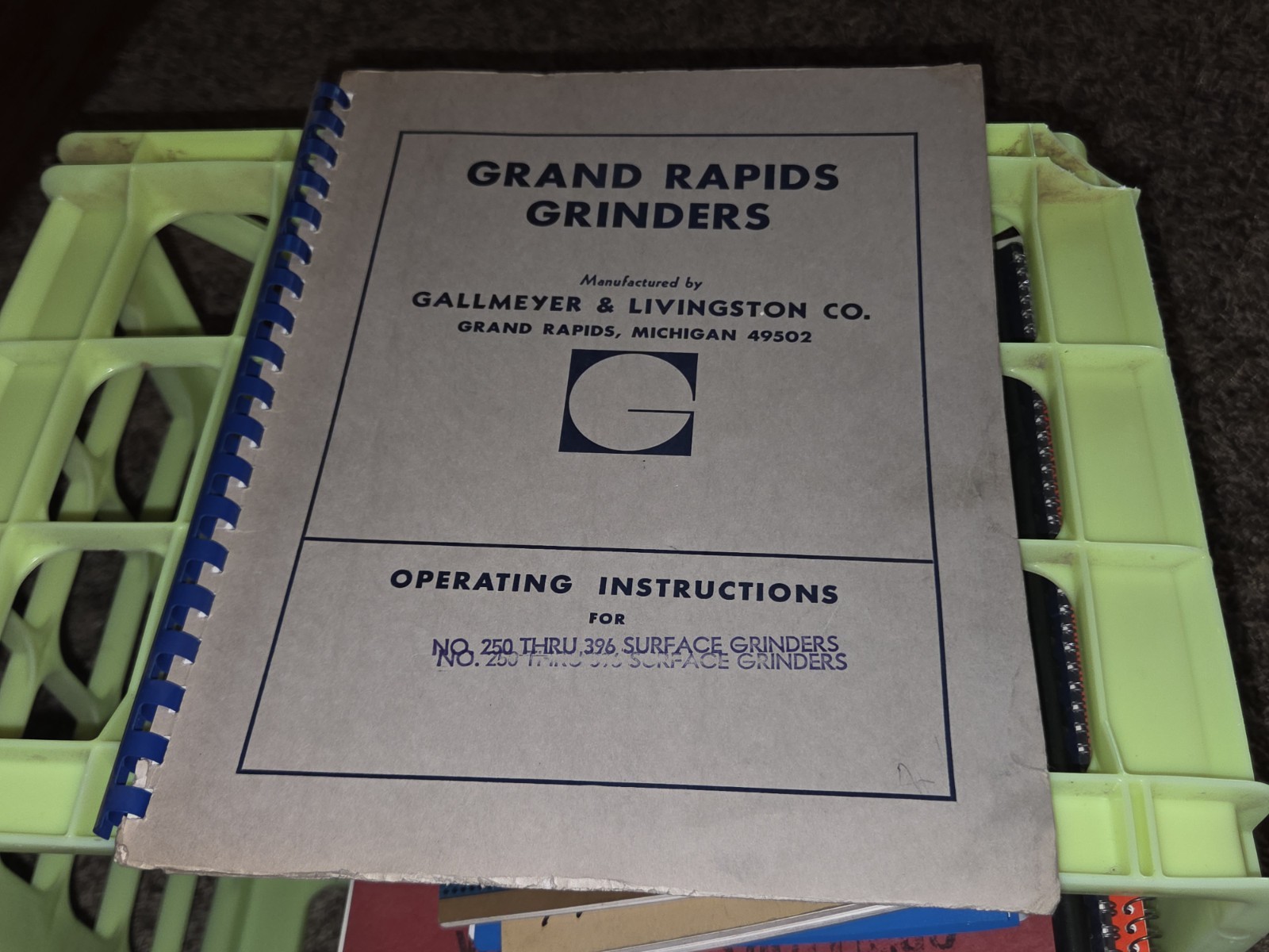 Grand Rapids Surface Grinders Operating Instructions #250-396 Machine Tool Book