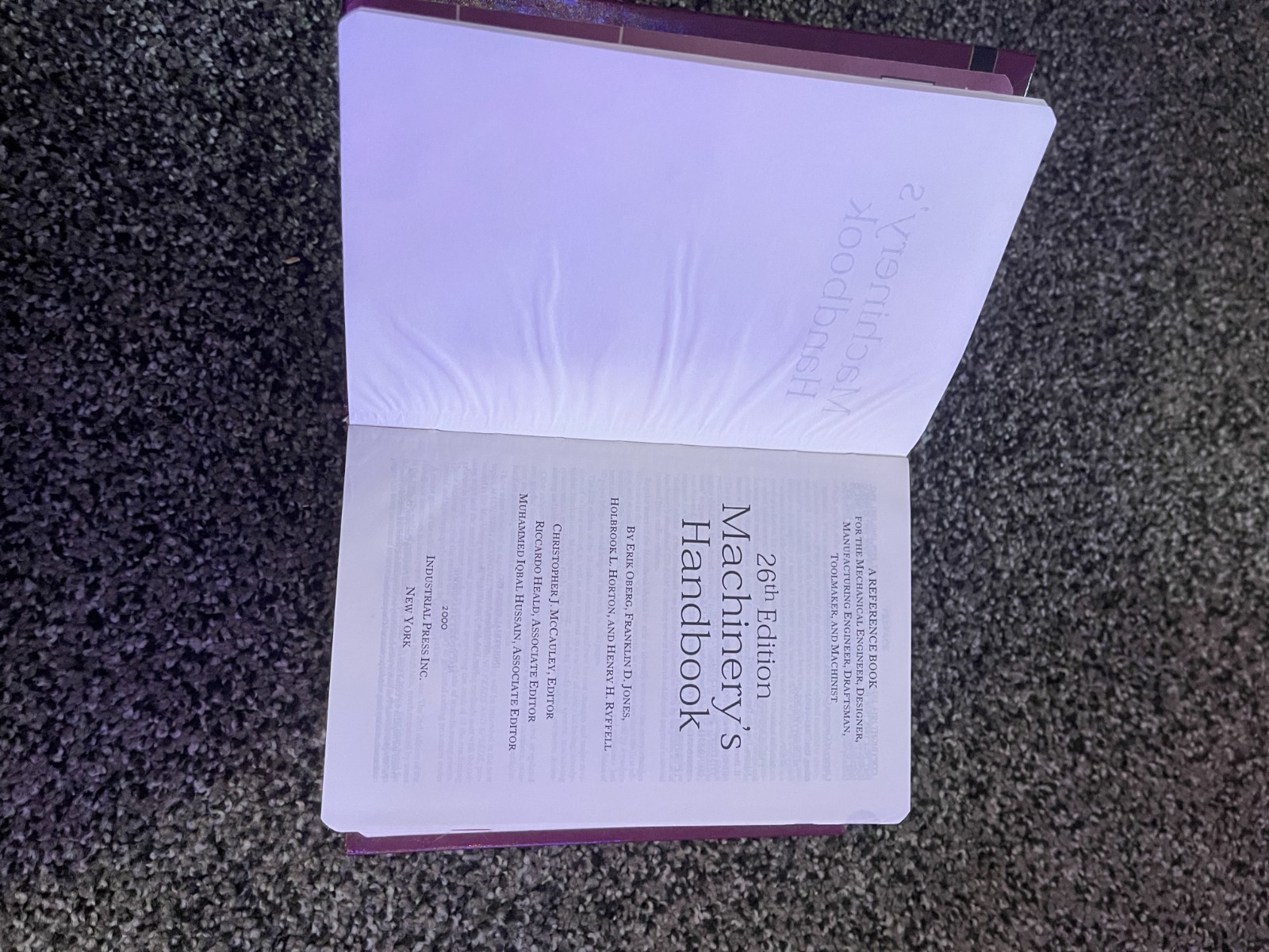 machinery’s handbook 26 by ERIC OBERG, FRANKLIN D. JONES
