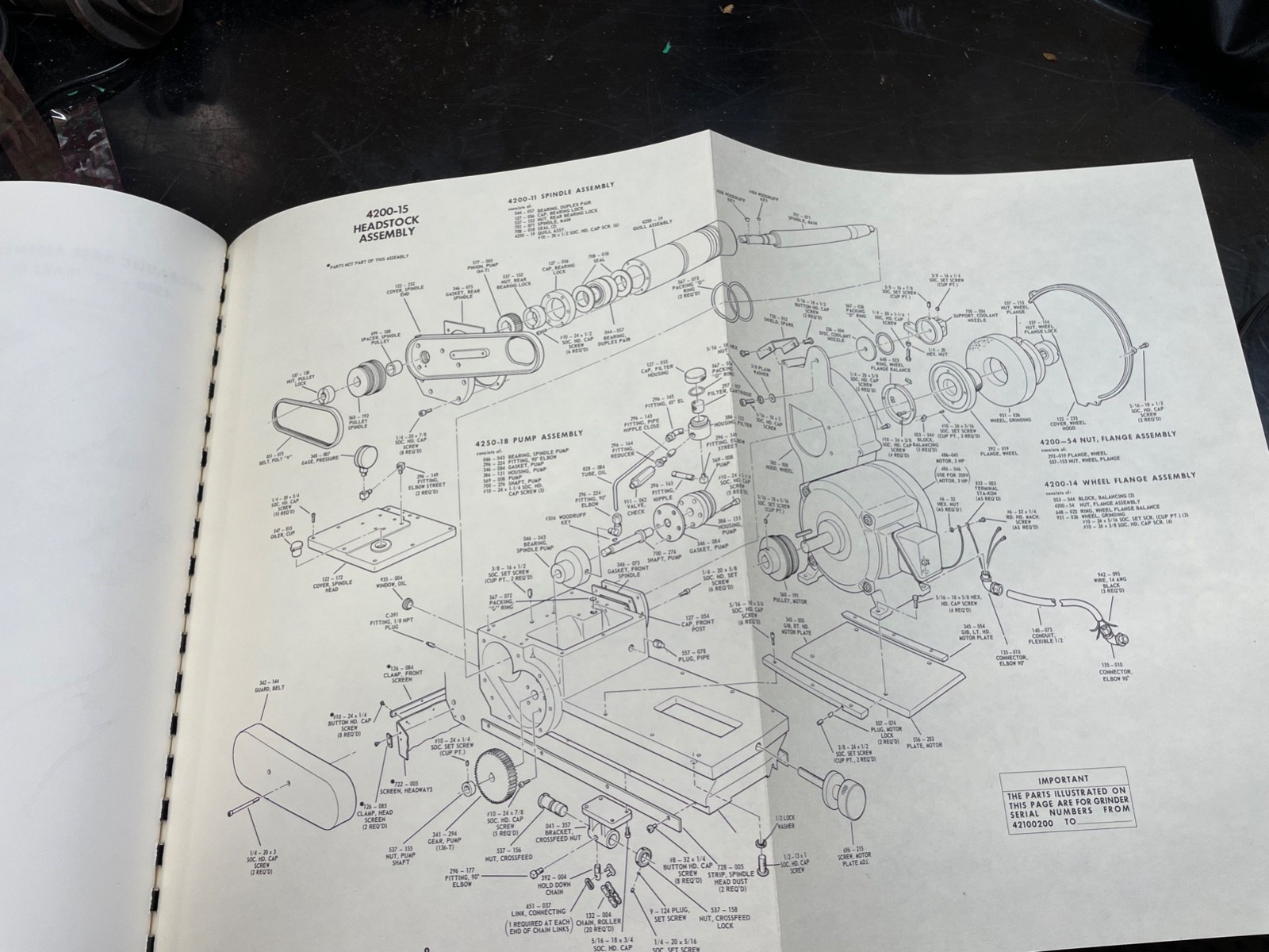 Clausing 4210 Series Hydraulic Surface Grinder Instruction & Parts Manual