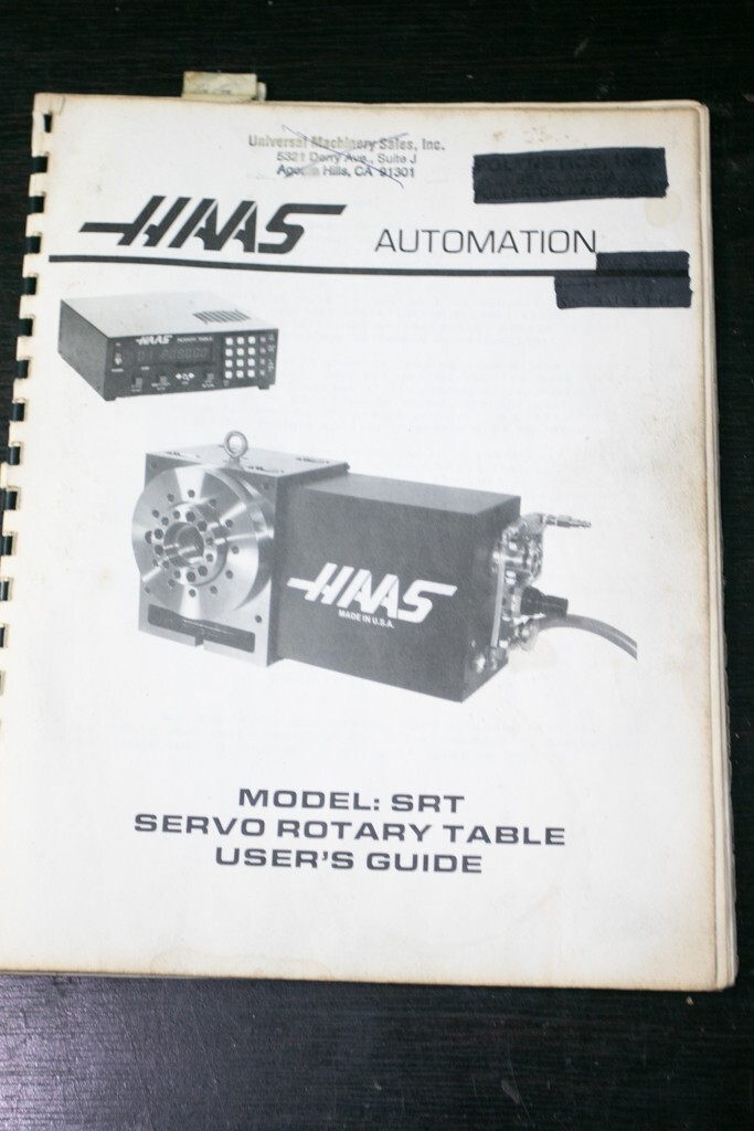 Haas SRT Programming, Operations Manual