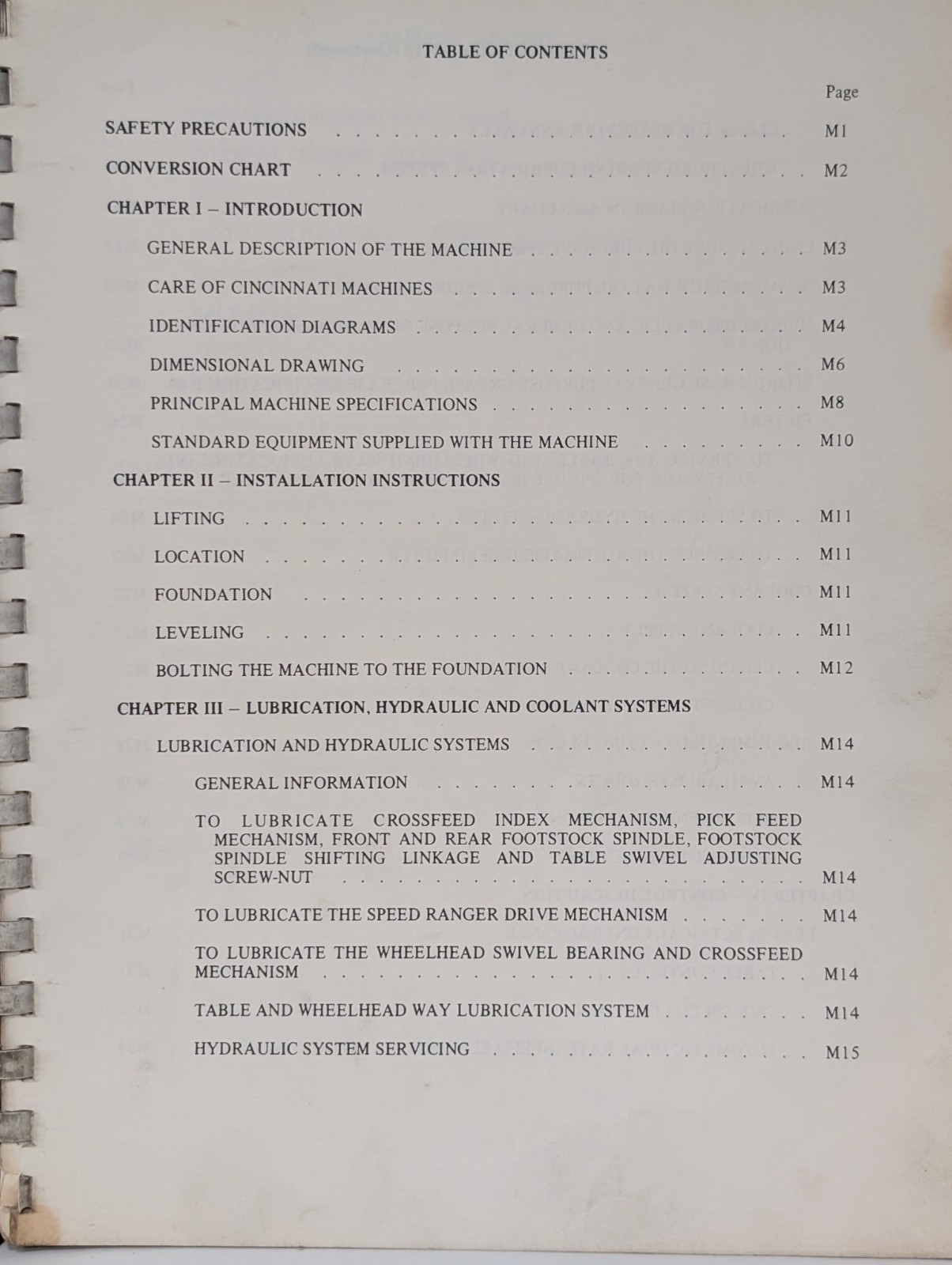 Cincinnati Milacron G-892 Universal Hydraulic Grinding Machine Service Manual