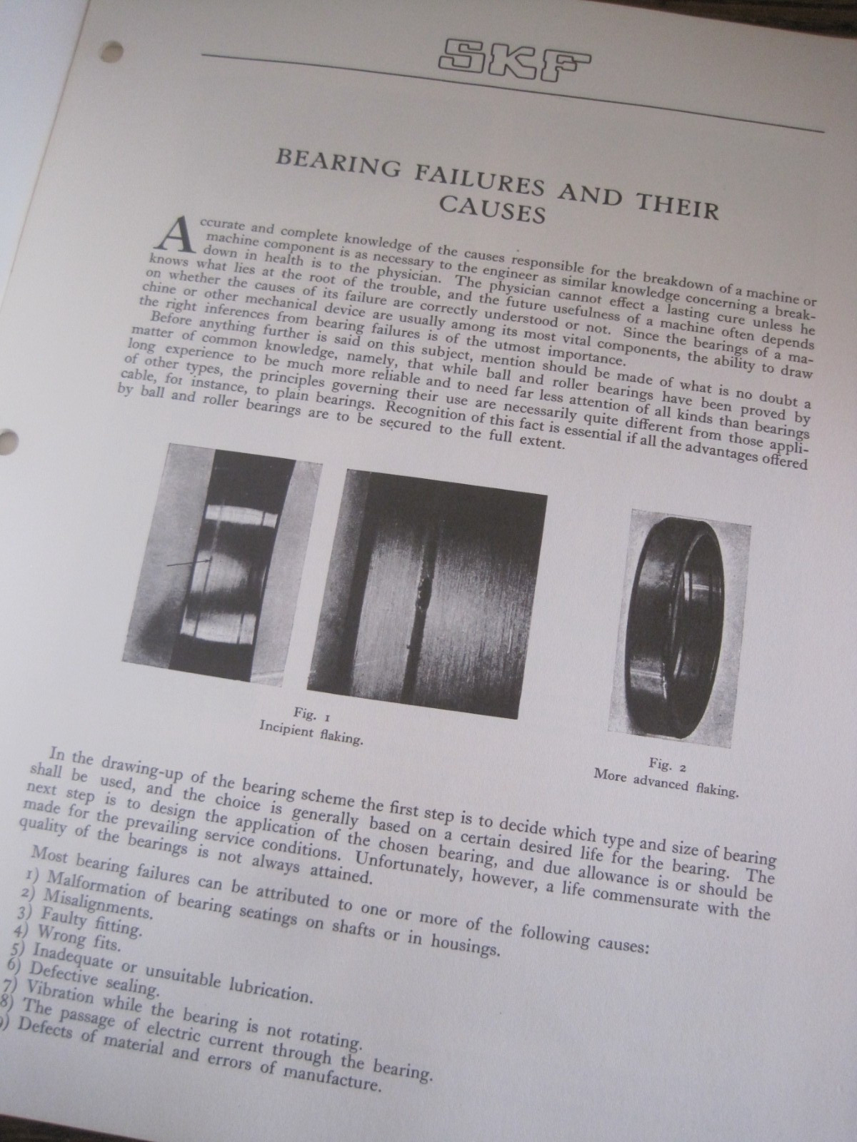 1960S? Bearing Failures&Their Causes BOOKLET BY SKF INDUSTRIES-SOFTCOVER