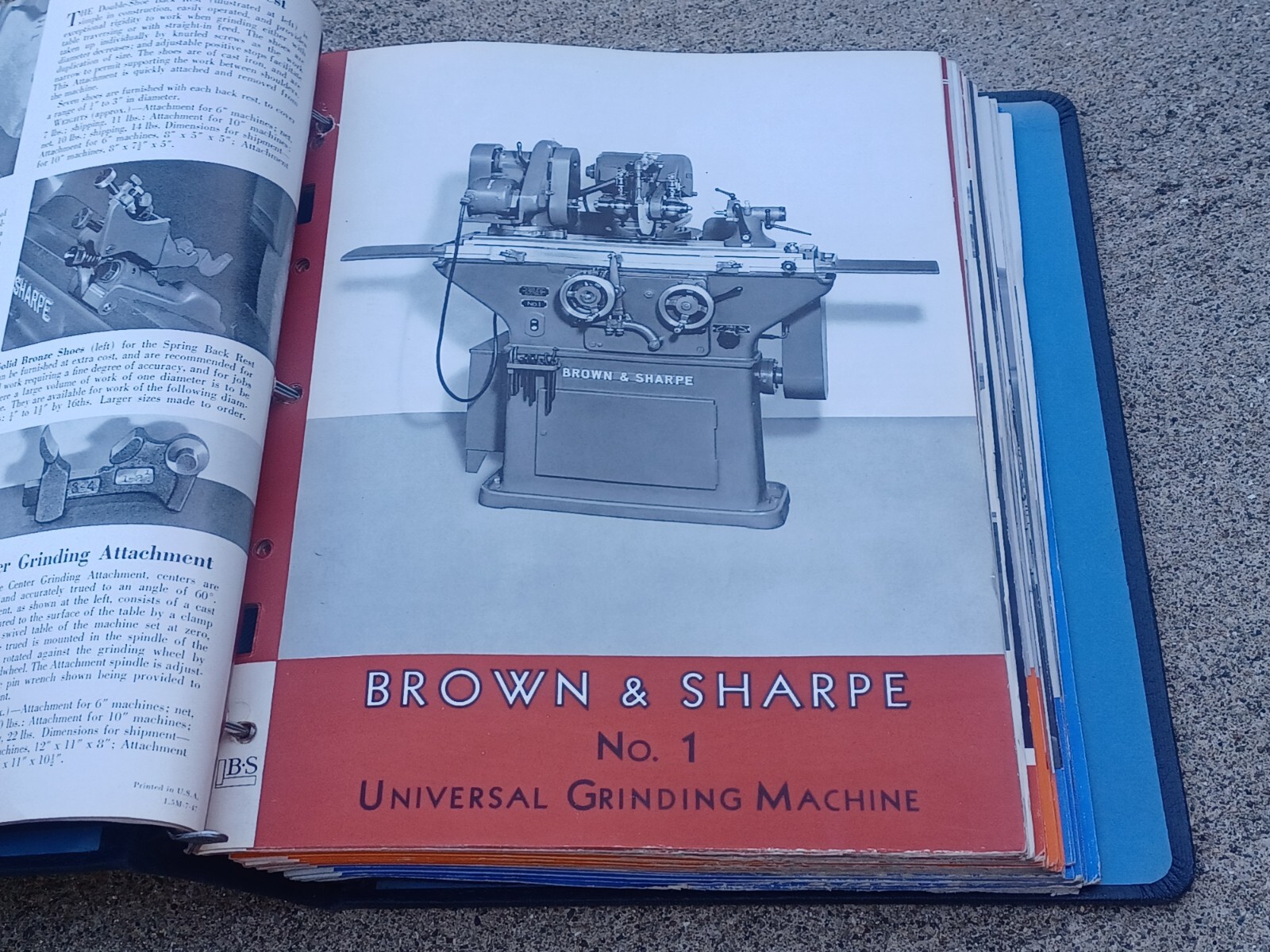 1950’s Brown & Sharpe GRINDING CUTTING MACHINES Binder Book SALES CATALOG TOOLS