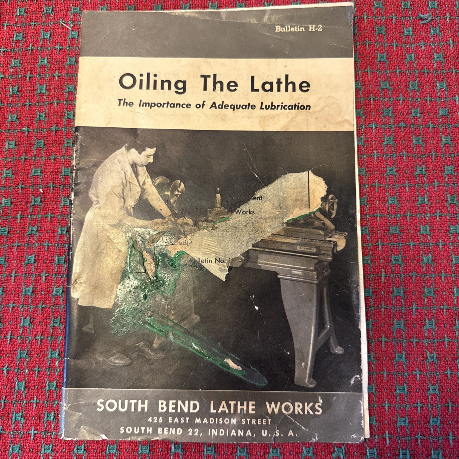 Lathe Manual 1946 South Bend No. H-2 – Oiling the Lathe USA 🇺🇸 Original