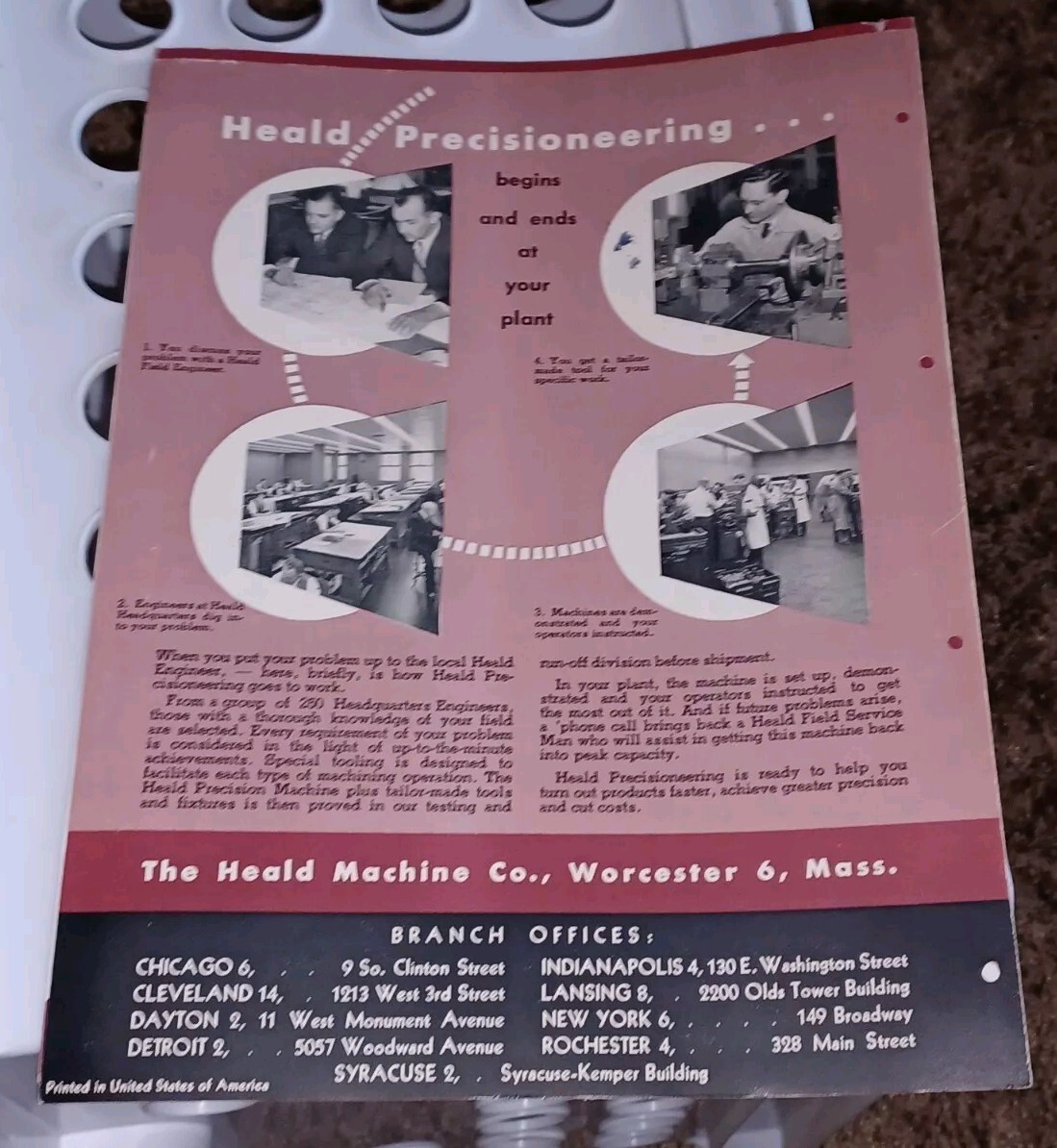1945 HEALD COMPANY Sales Catalog SURFACE GRINDING/PRECISION FINISHING MACHINES