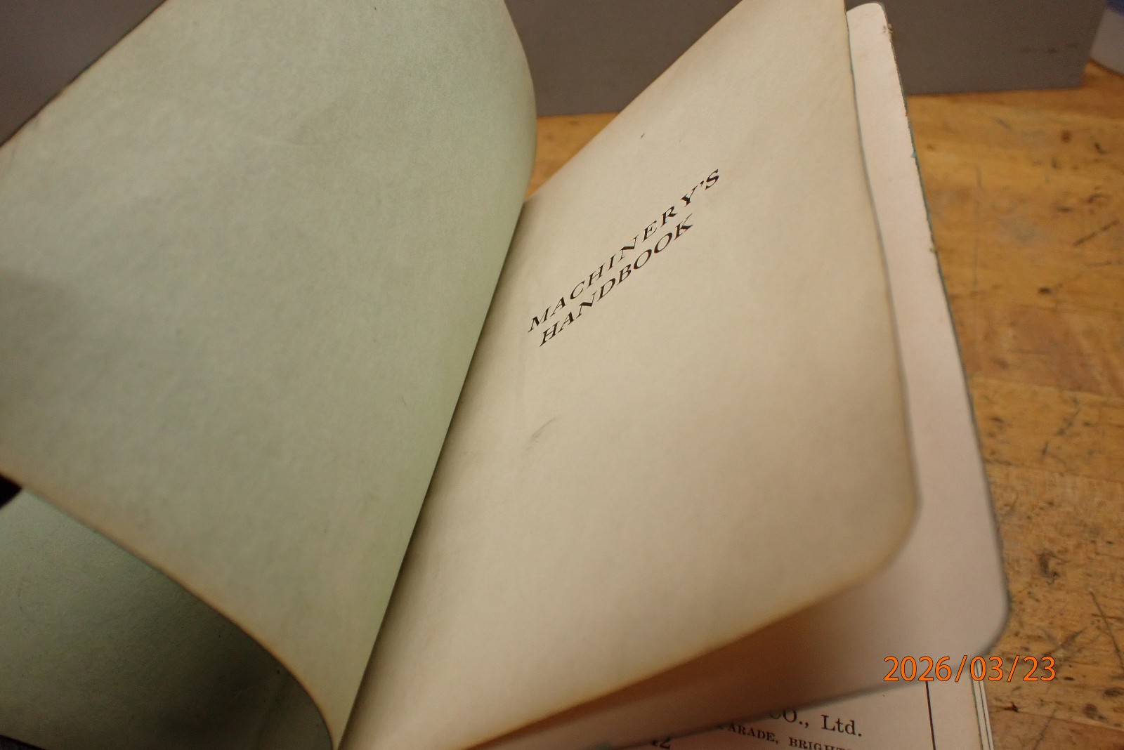 LOT BN61: VINTAGE MACHINERY’S HANDBOOK MACHINIST BOOK