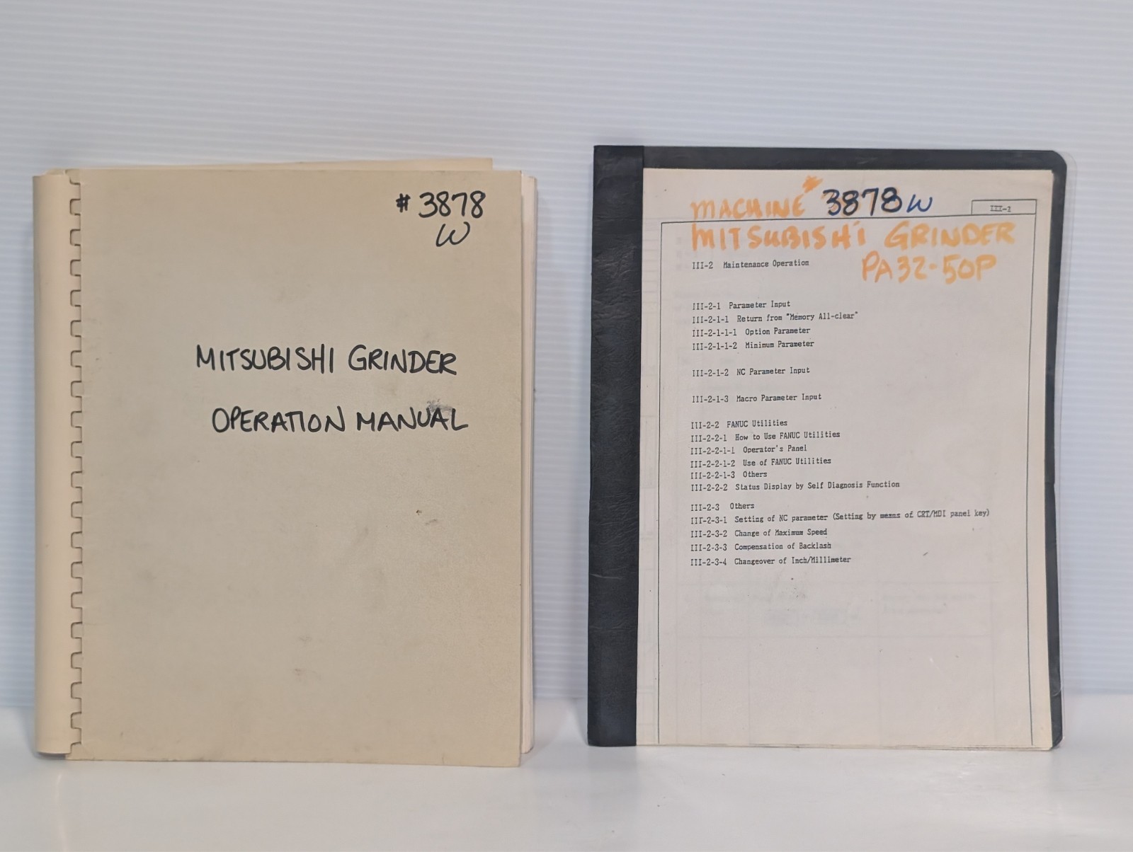 Mitsubishi PA32CNC Grinding Machine Harley Davidson Operation Manual PA32-50P