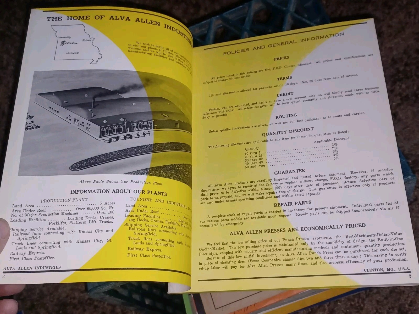 Alva Allen Industries Catalog W Letter 1961 Power Punch Presses Machine Tools