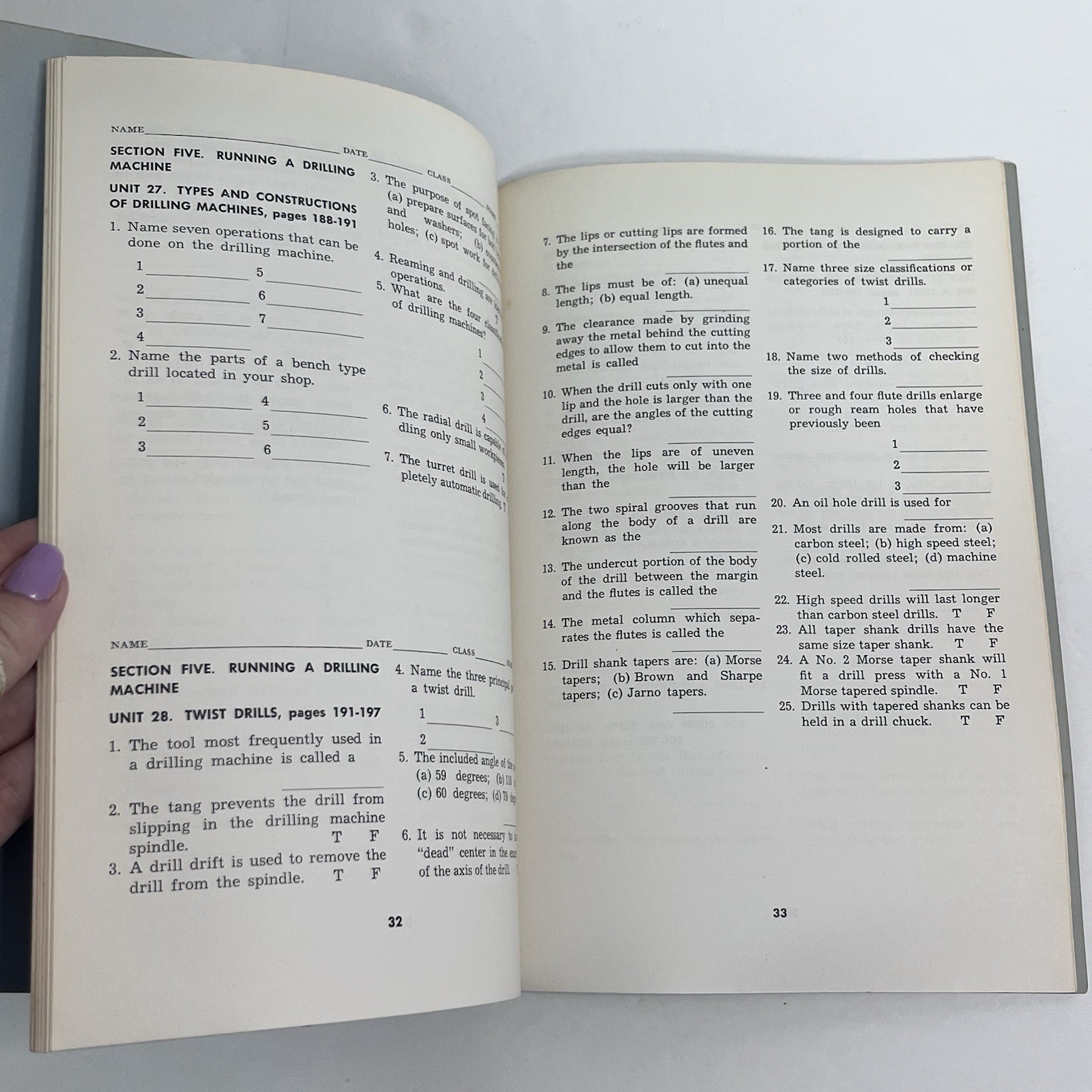 general machine shop workbook vtg 1970 general industrial machine shop ephemera