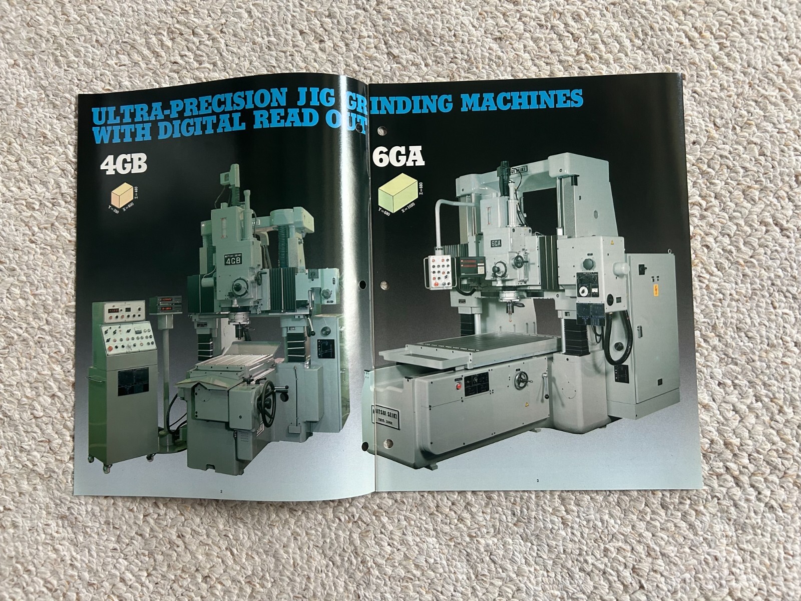 MITSUI SEIKI 4GB / 6GA JIG GRINDING MACHINE SALES CATALOG