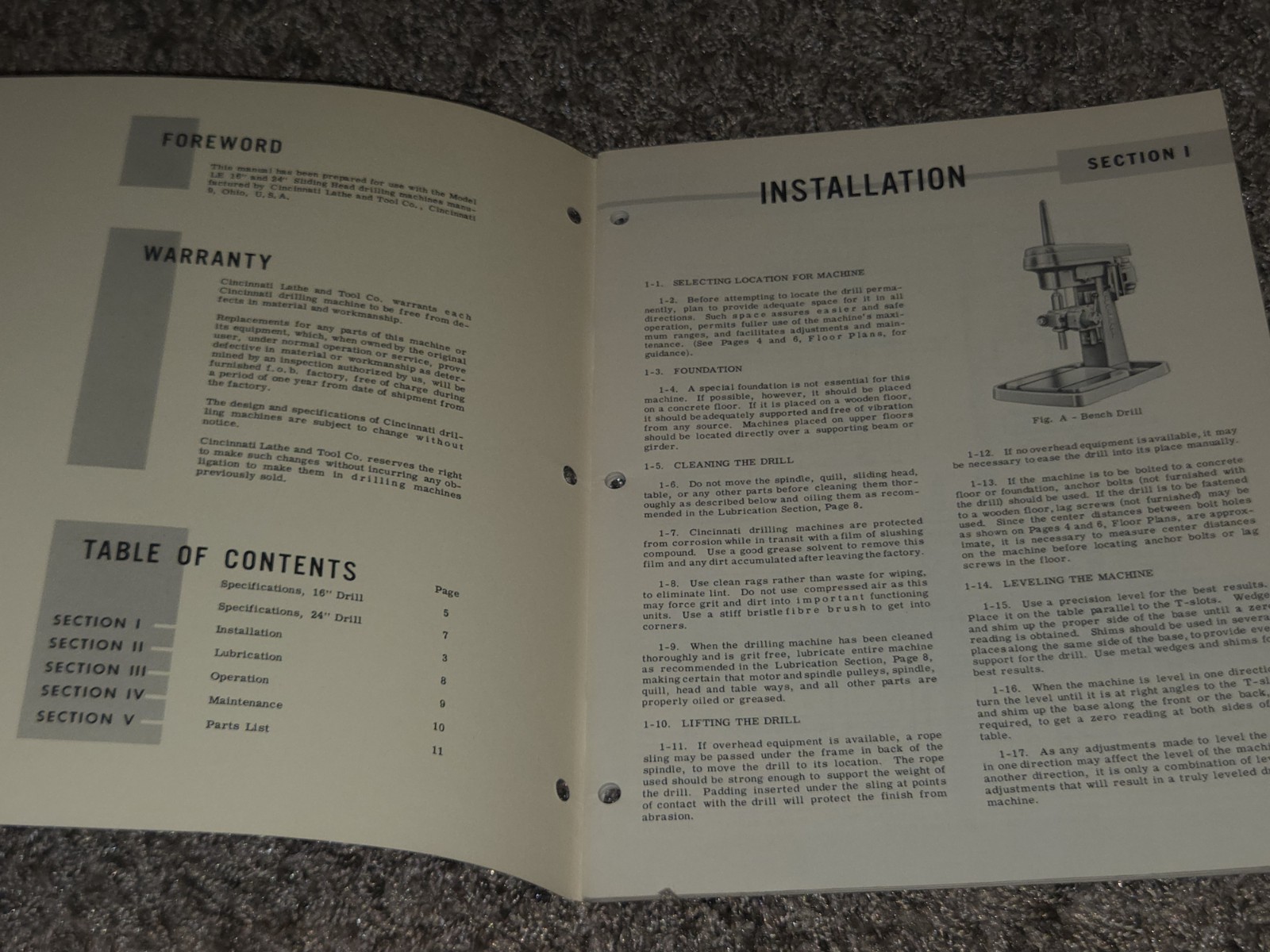 CINCINNATI LATHE TOOL COMPANY ROYAL 16″ 24″ DRILLING Machines LE CATALOG D-139-2