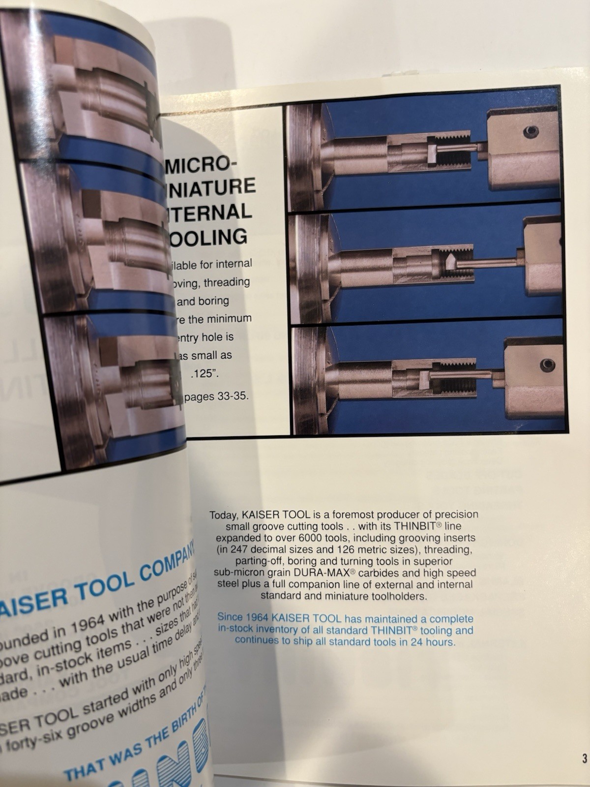 THINBIT Small Groove Cutting Tools 1994 Illustrated Catalog Booklet Kaiser