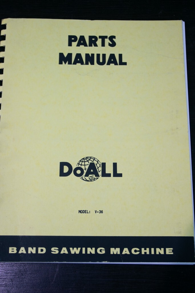 Doall V-36 Band Saw Parts Manual 1968