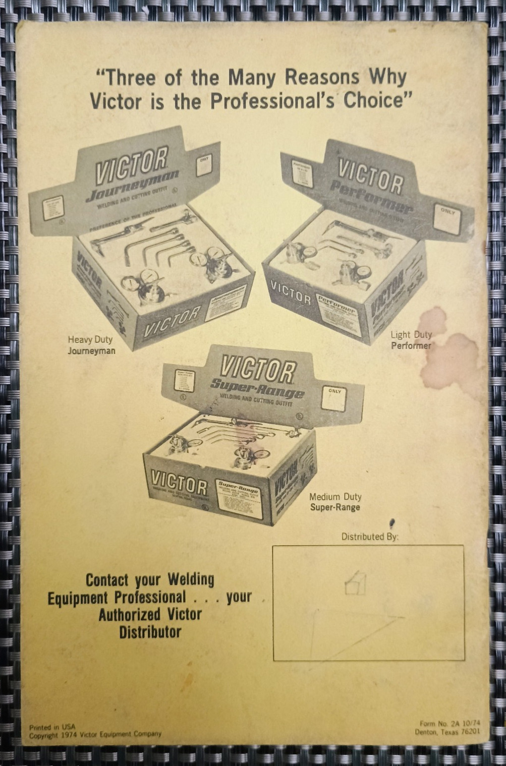 *1974* Victor Welding, Cutting & Heating Guide Denton Texas | PB