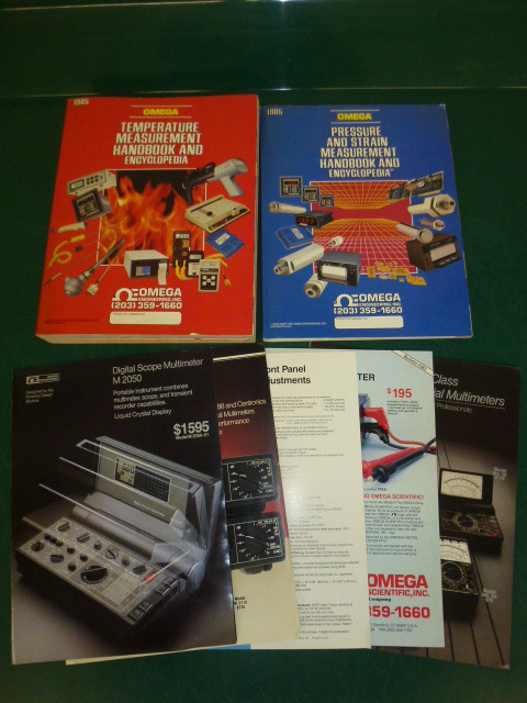 LOT! of 6 OMEGA, TEMPERATURE MEASUREMENT ENCYCLOPEDIA SALES BROCHURE / CATALOGS