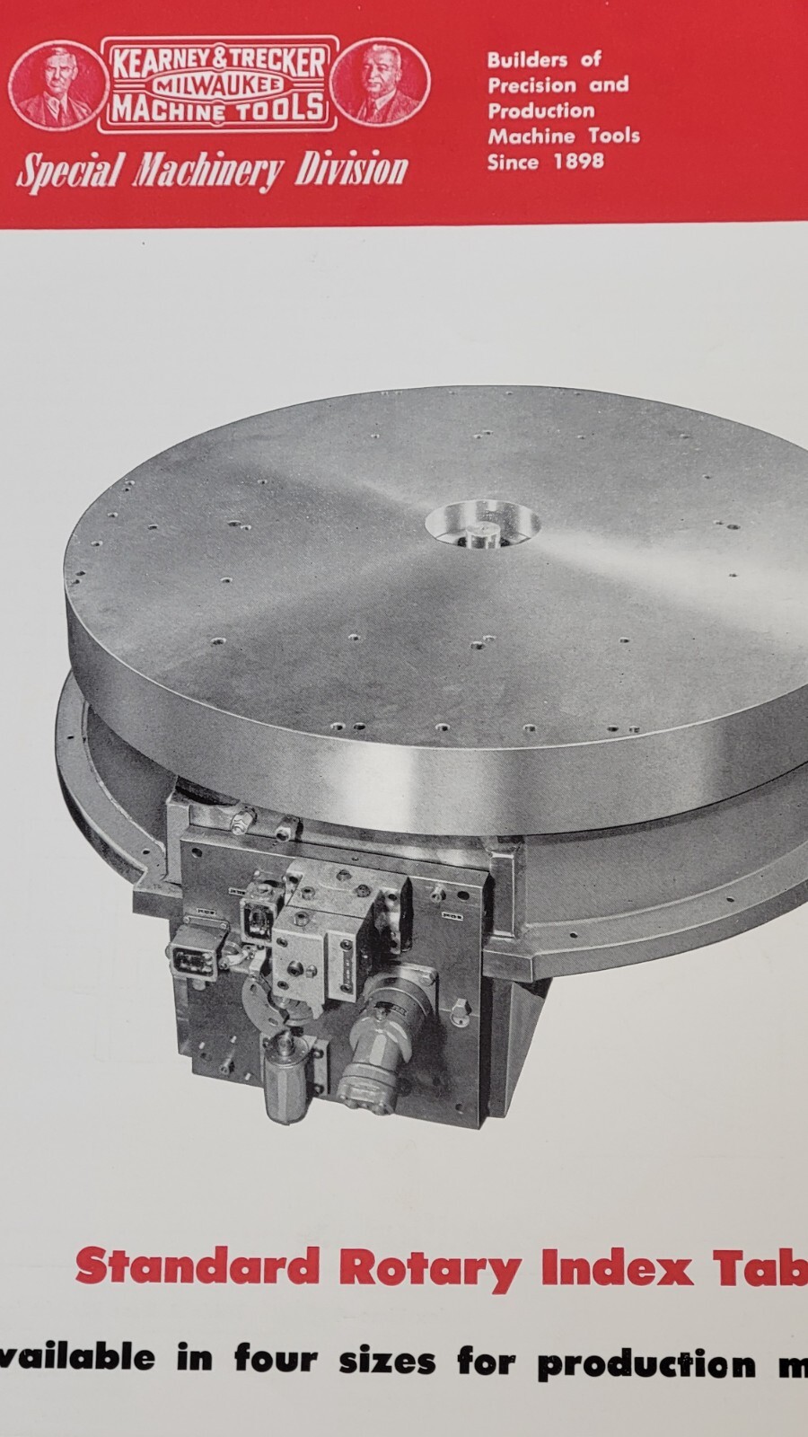 Kearney & Trecker Rotary Index Table Sales Catalog – Special Machinery Division