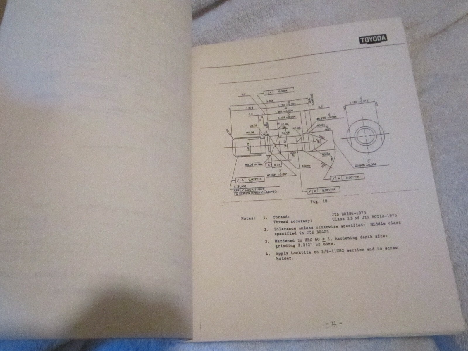 Factory Toyoda Machining Center Model FH55 Tooling Operation Manual Book