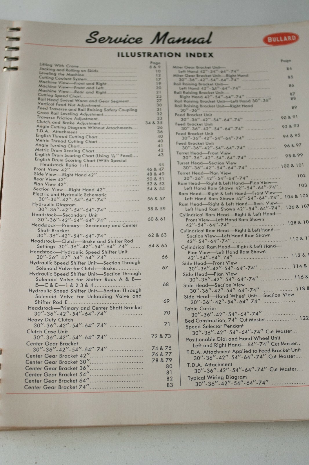 Bullard Cutmaster Lathe Operations Maintenance & Parts Manual 1953 Page 183