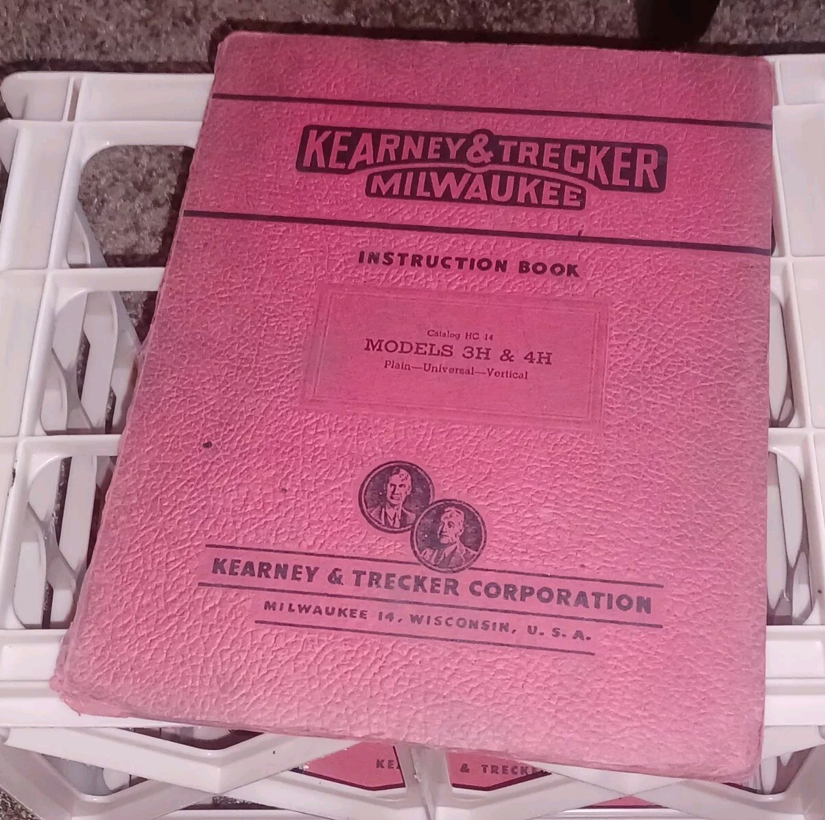 KEARNEY &TRECKER Milwaukee INSTRUCTION BOOK Model 3H 4H Milling Machines Manual
