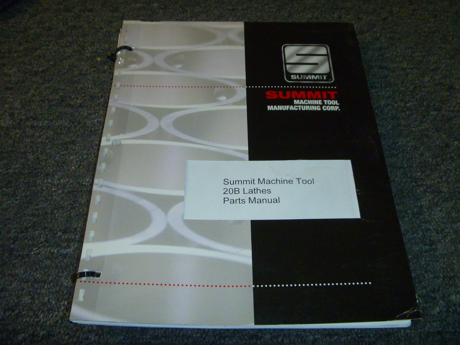 Summit Machine Tool 20B Lathe Parts Catalog Manual Book xz