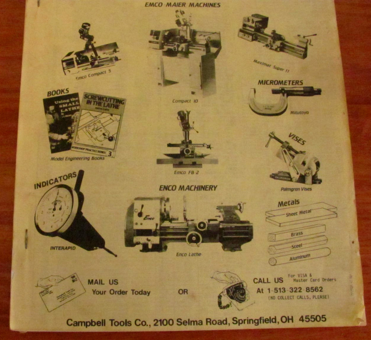 CAMPBELL TOOLS COMPANY CATALOG 88B, SPRINGFIELD, OHIO, 33RD YEAR