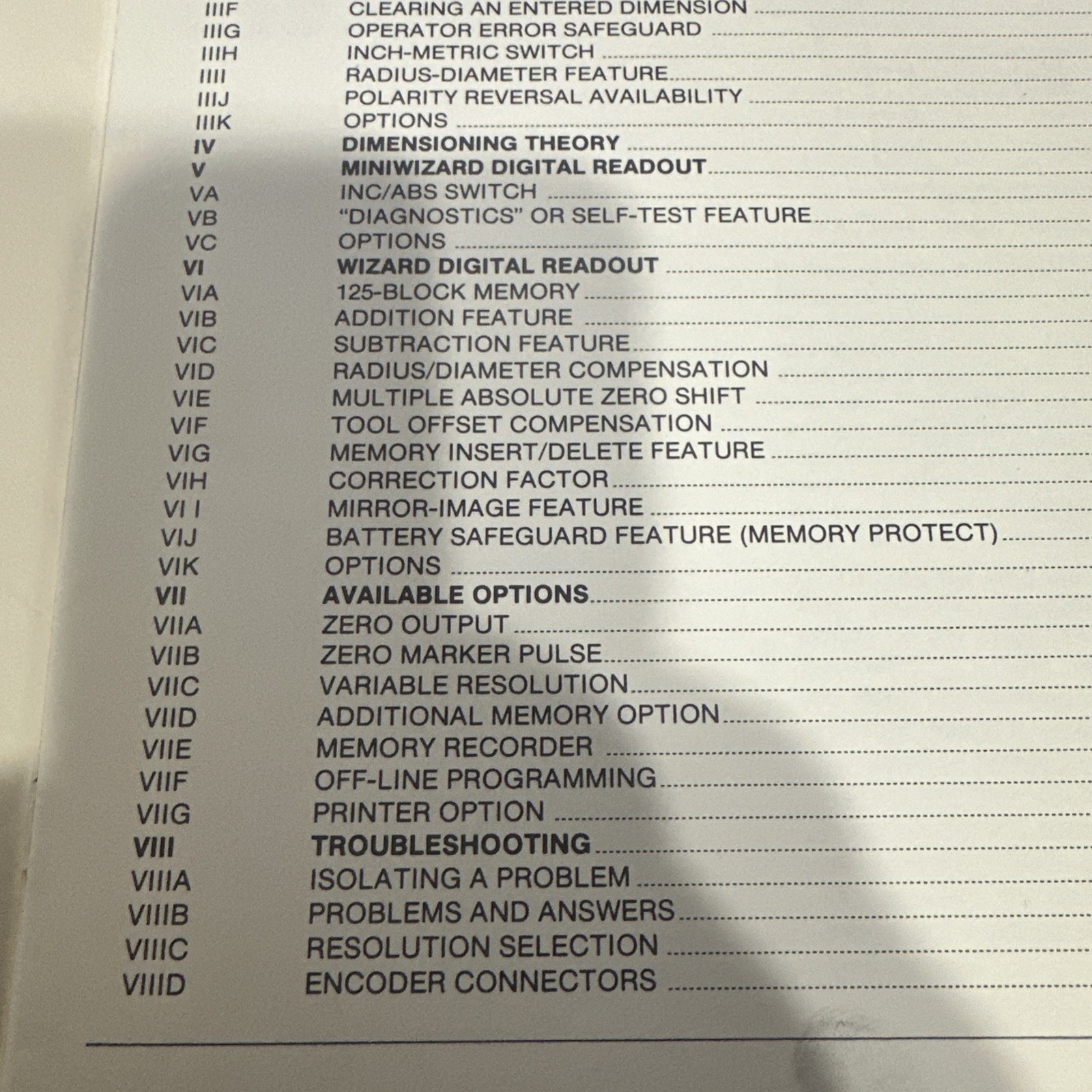 Wizard Digital Readouts Operating Manual Book Only