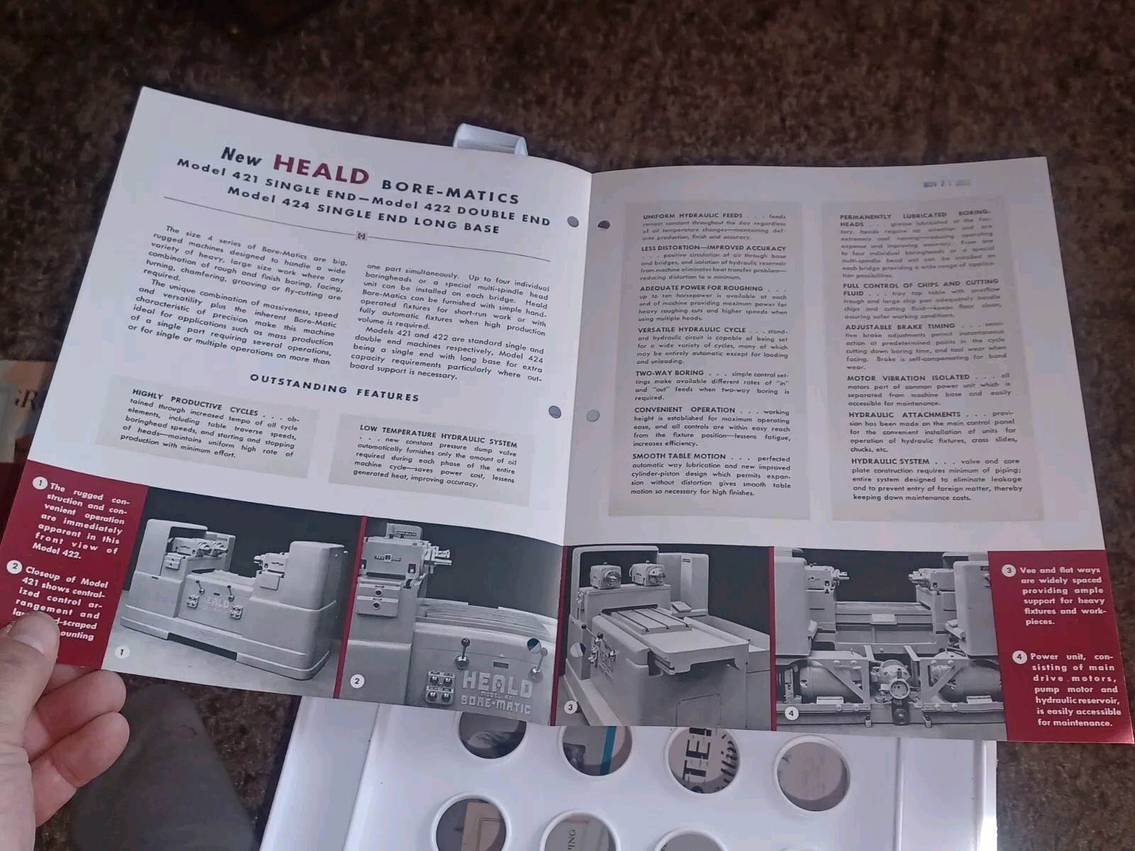 HEALD COMPANY Catalog MODELS 421 422 424 BORE-MATIC PRECISION FINISHING MACHINES