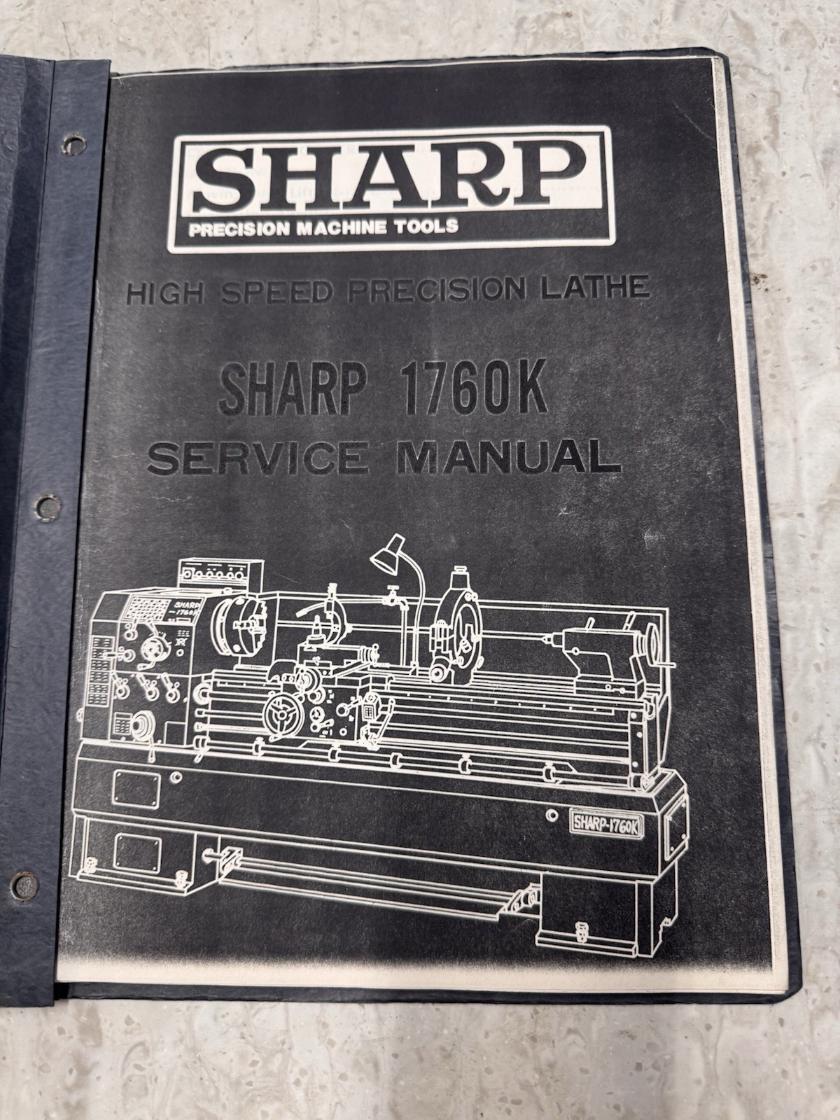 SHARP 1760K Metal Lathe Operator Instructions Service Parts Owner’s Manual