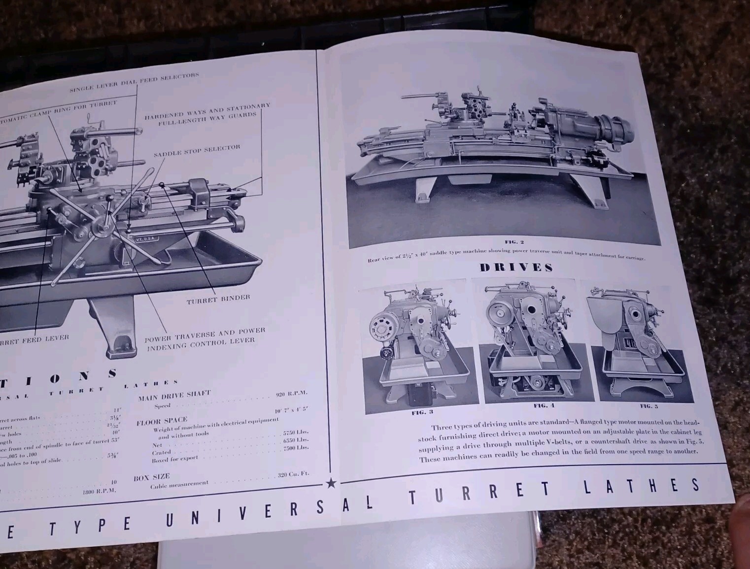 Jones & Lamson Machine Co SADDLE TYPE UNIVERSAL TURRET LATHES Catalog Book TOOL