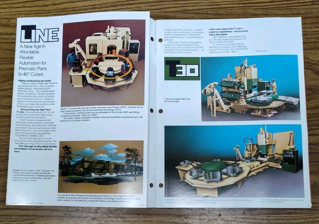 Cincinnati Co Milacron Horizontal CNC Milling Center Brochure Industrial Catalog